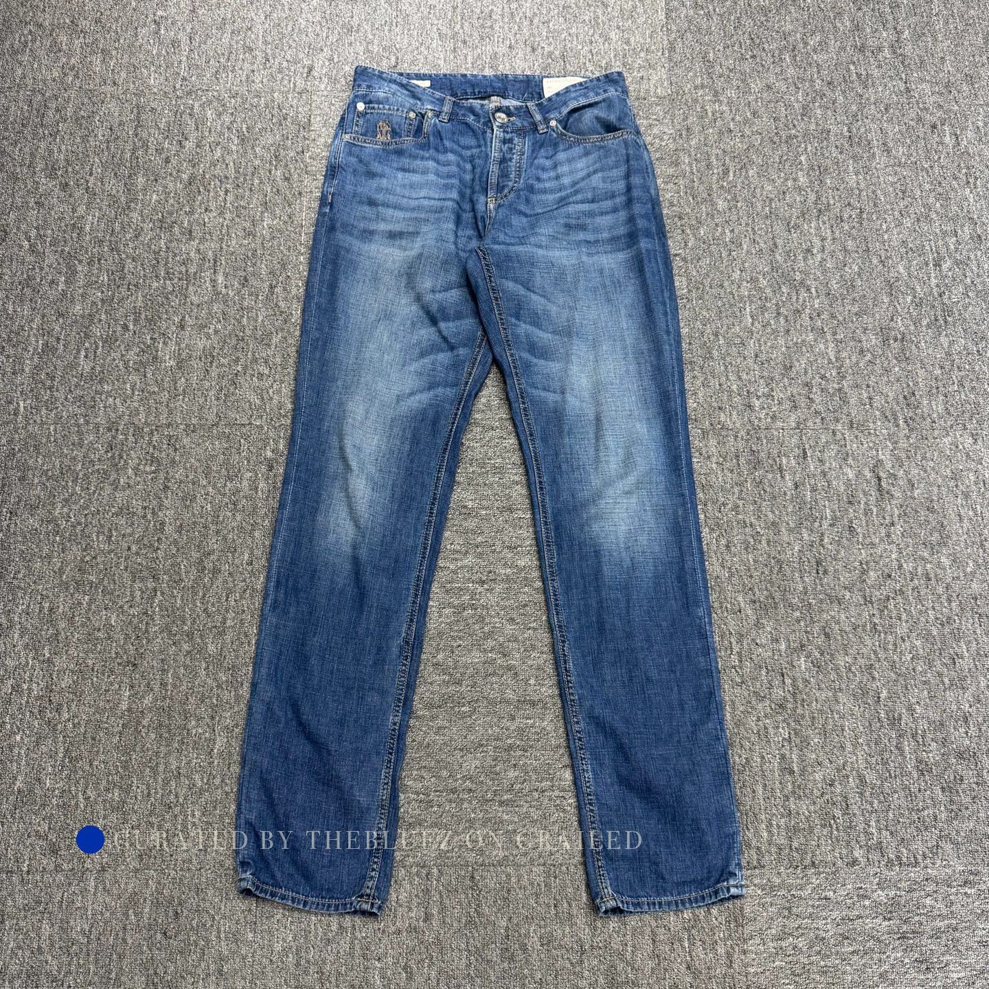 Brunello Cucinelli Washed Distressed Denim Jeans in Blue Size US 30 / EU 46 - 1 Thumbnail