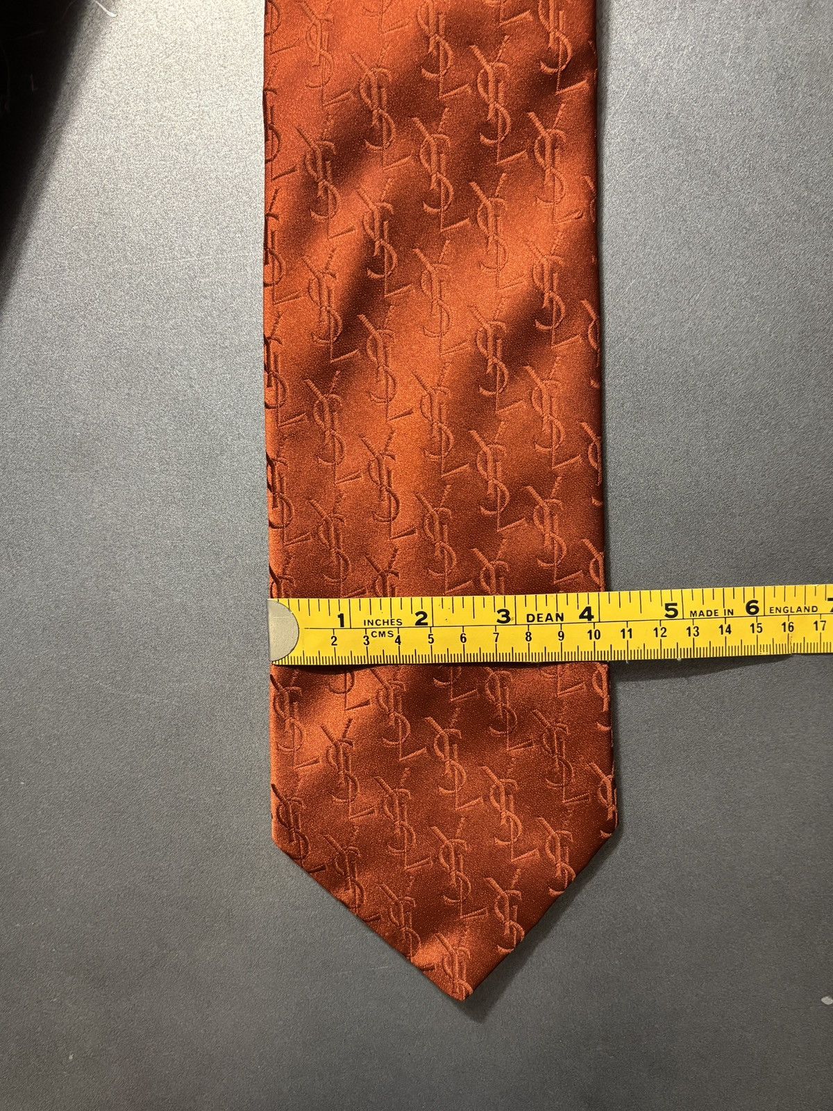 Yves Saint Laurent Vintage YSL Monogram Tie Necktie 1970s Yves Saint Laurent Size ONE SIZE - 8 Thumbnail