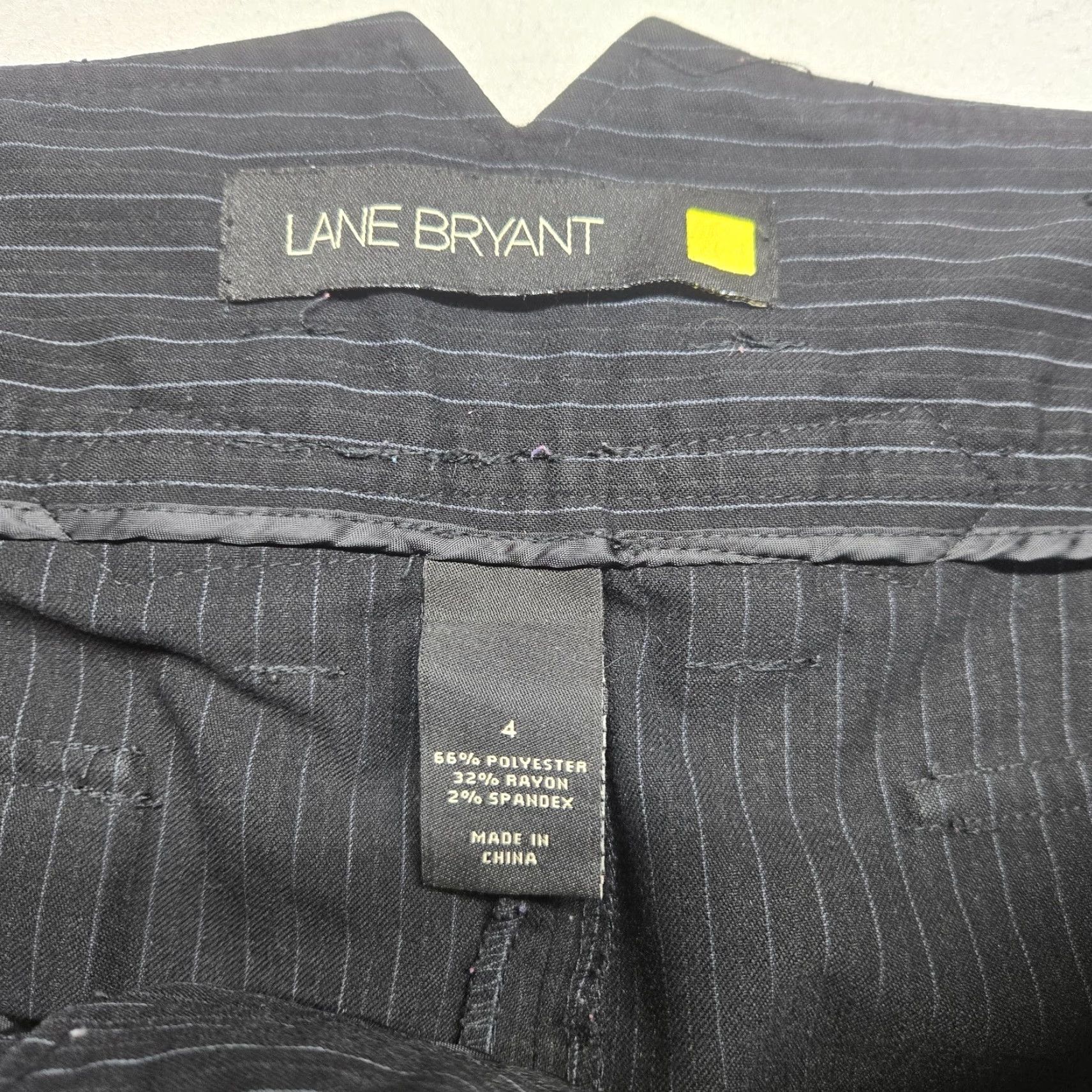 Vintage Lane Bryant Pants Dress Wide-Leg Black Stripe Striped Plus Size 4 Adult Women's size 4 Womens Pants Size 27" / US 4 / IT 40 - 3 Thumbnail