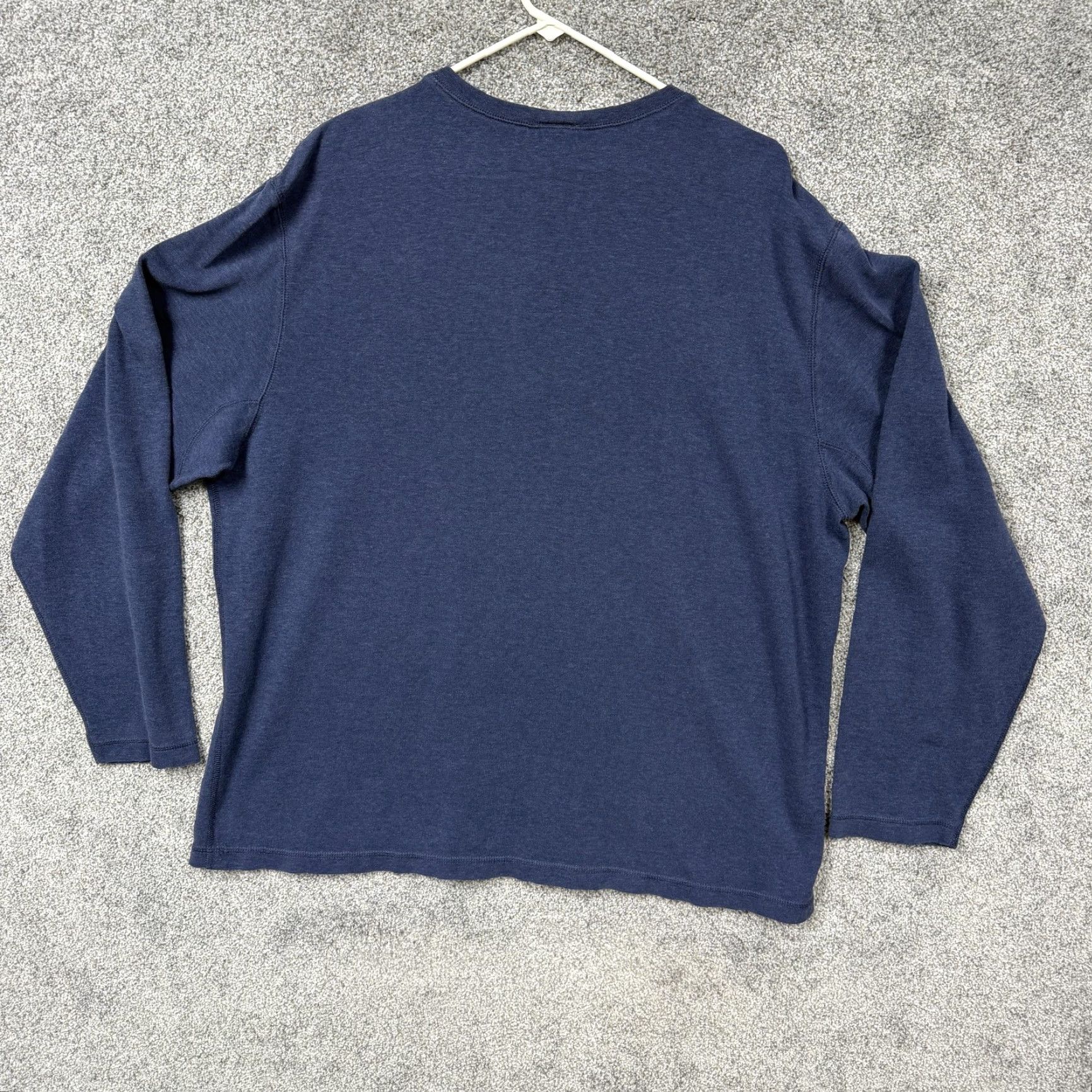 Vintage L.L. Bean Mens XL Blue Henley Shirt Long Sleeve Cotton Wool Jersey Solid Classic Preppy Outdoorsy Size US XL / EU 56 / 4 - 6 Thumbnail