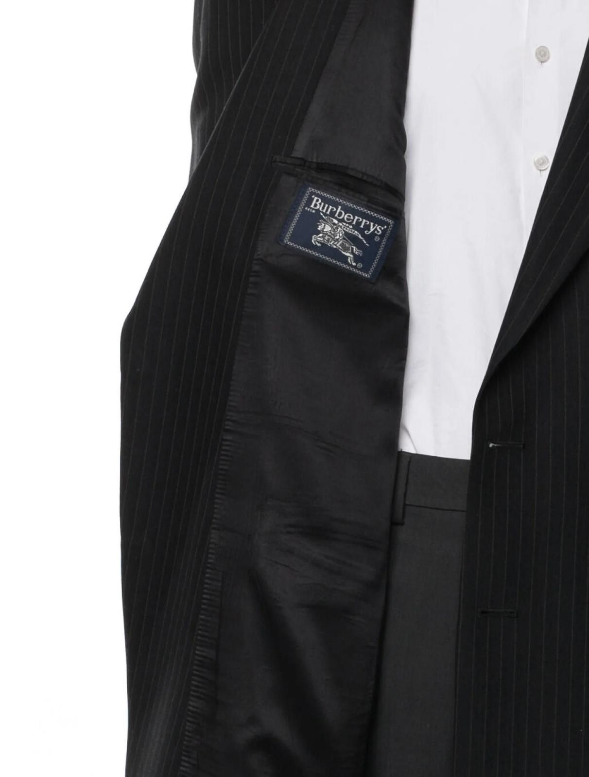 Burberry Burberry's Pinstripe Black Blazer Size: S Size 36R - 4 Thumbnail