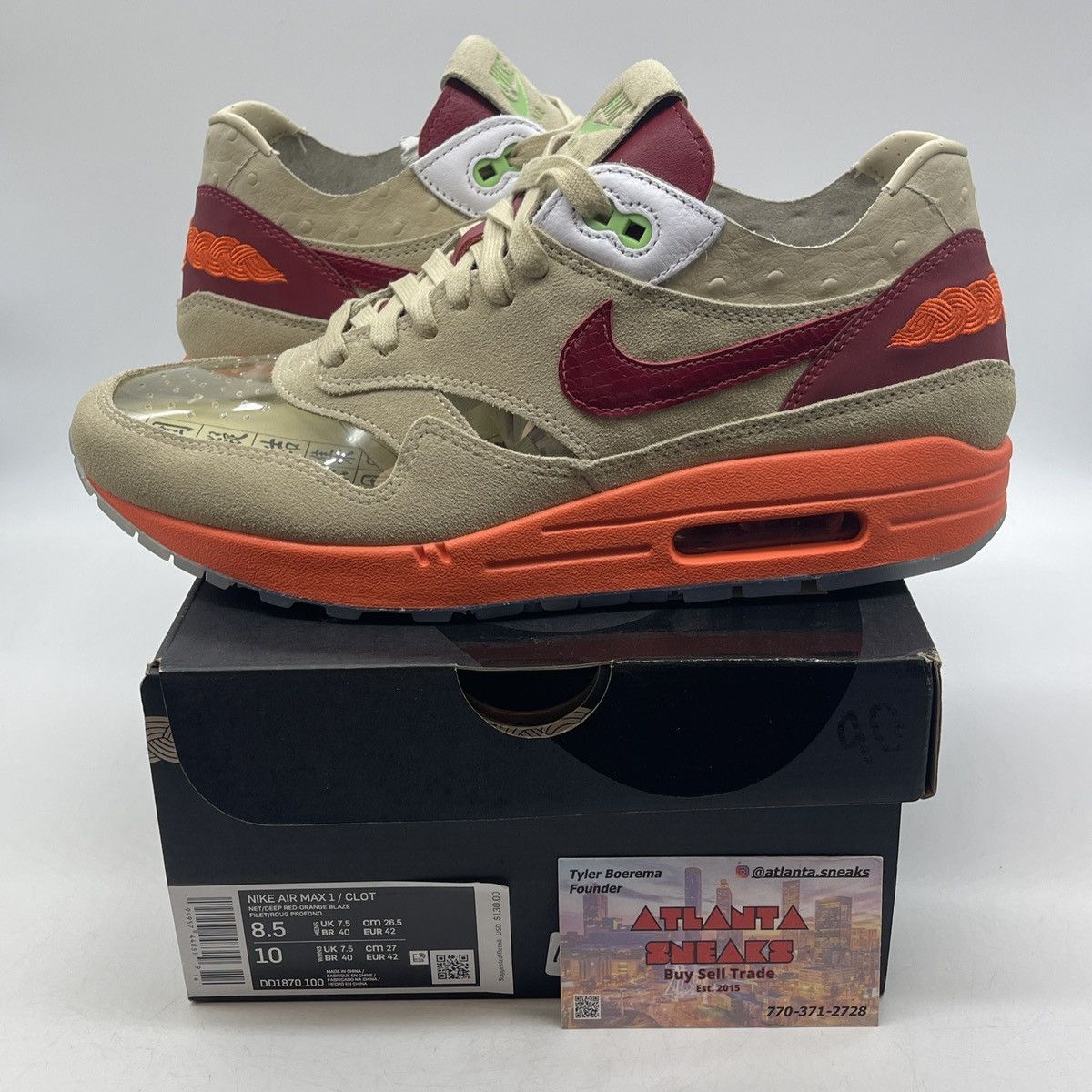 Nike Clot x air max 1 kiss of death Size US 8.5 / EU 41-42 - 1 Thumbnail