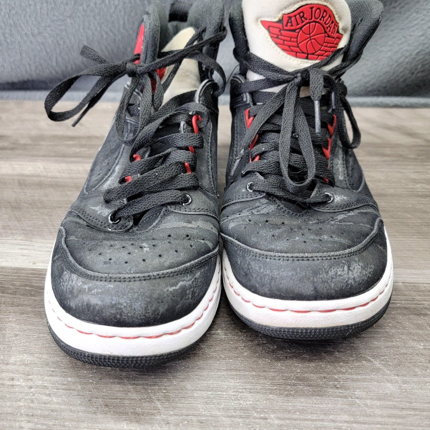 Jordan Brand Jordan SC-1 Shoes Mens 10 Black Red White High Top Basketball 535790-006 Size US M / EU 48-50 / 2 - 2 Thumbnail
