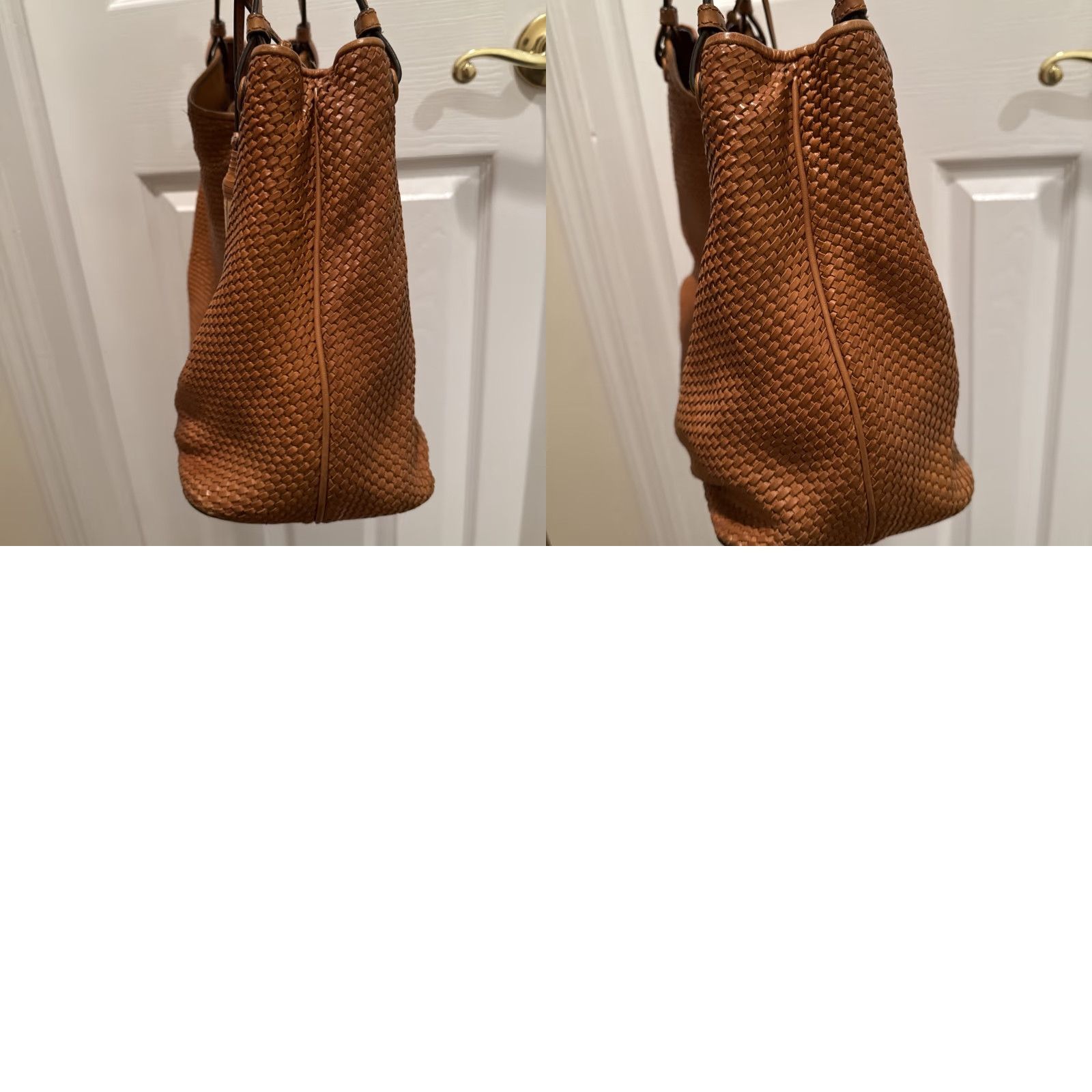 Tory Burch Tory Burch Tote Women Woven Leather Handbag Tan Brown Thea Classic Size ONE SIZE - 9 Thumbnail