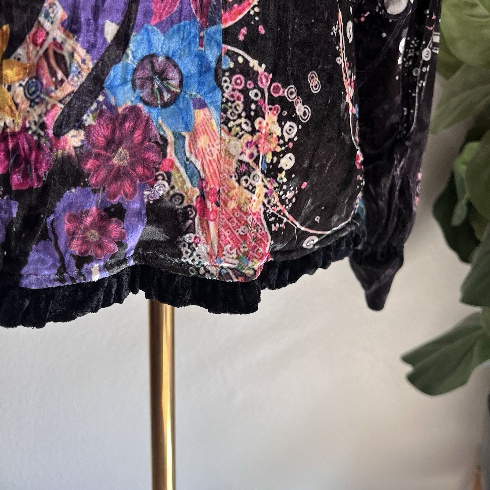 Other Alberto Makali Velvet Blazer Floral (L) WitchyWearable Art Size L / US 10 / IT 46 - 7 Thumbnail