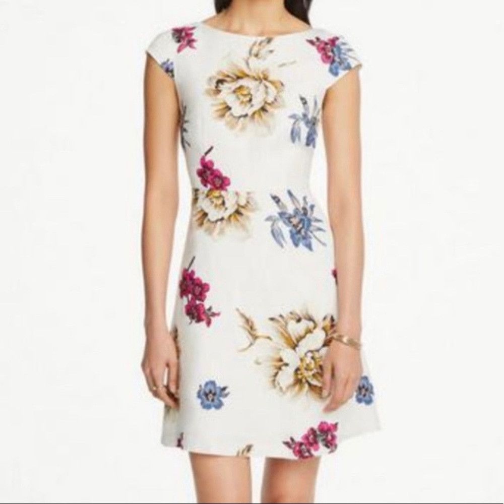 Ann Taylor NWT New $109 Ann Taylor Linen Floral White Dress Size 0P Size XS / US 0-2 / IT 36-38 - 1 Thumbnail