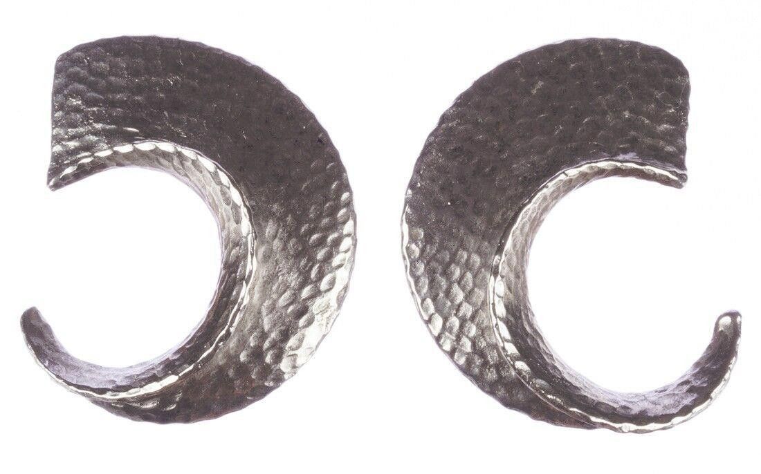 Designer Clara Studio Hammered Abstract Hoop Earrings Size ONE SIZE - 2 Thumbnail