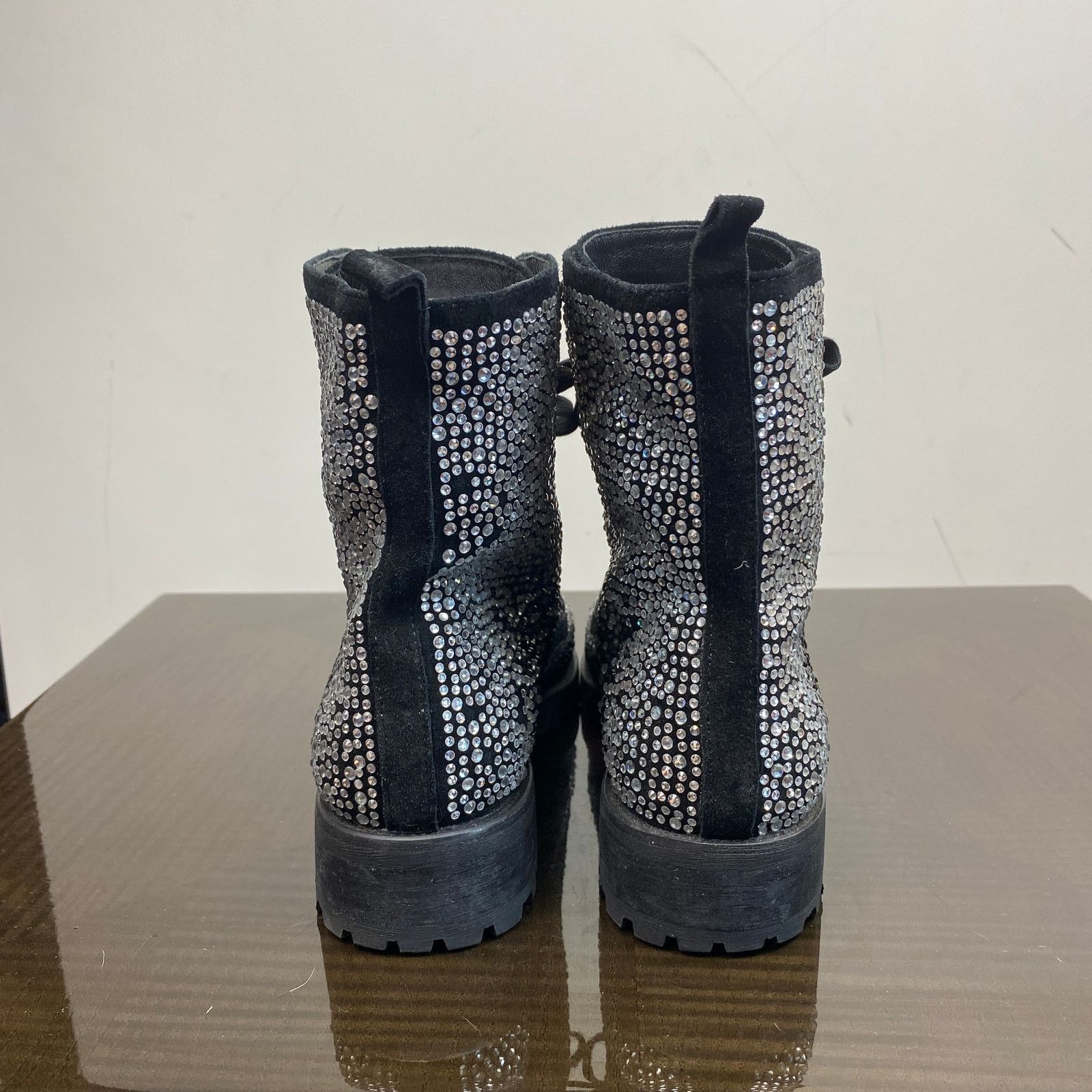 Philipp Plein Rare Philipp Plein Suede Crystal Embellished Combat Boots 40 Size US 9 / IT 39 - 4 Thumbnail