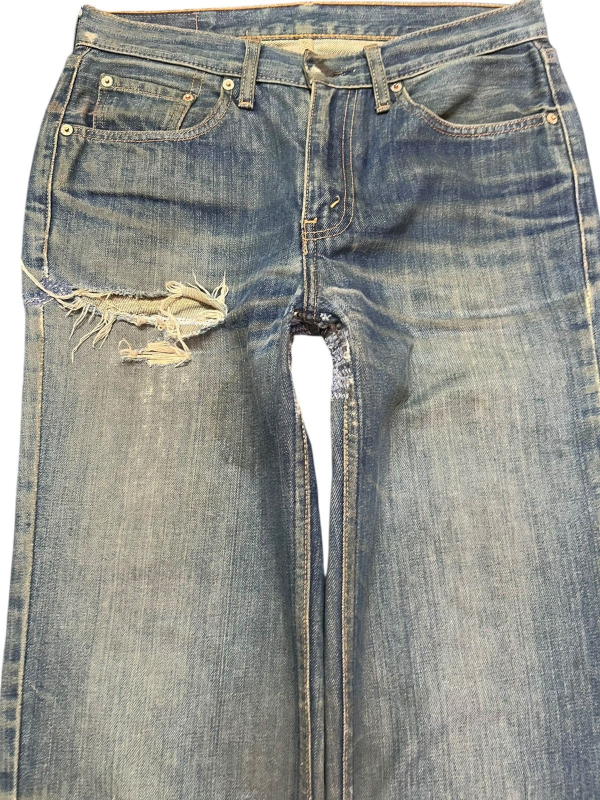 Levi's Vintage Clothing Vintage Levi’s 552 Mossy Green Reconstructed Denim Size US 29 - 2 Thumbnail
