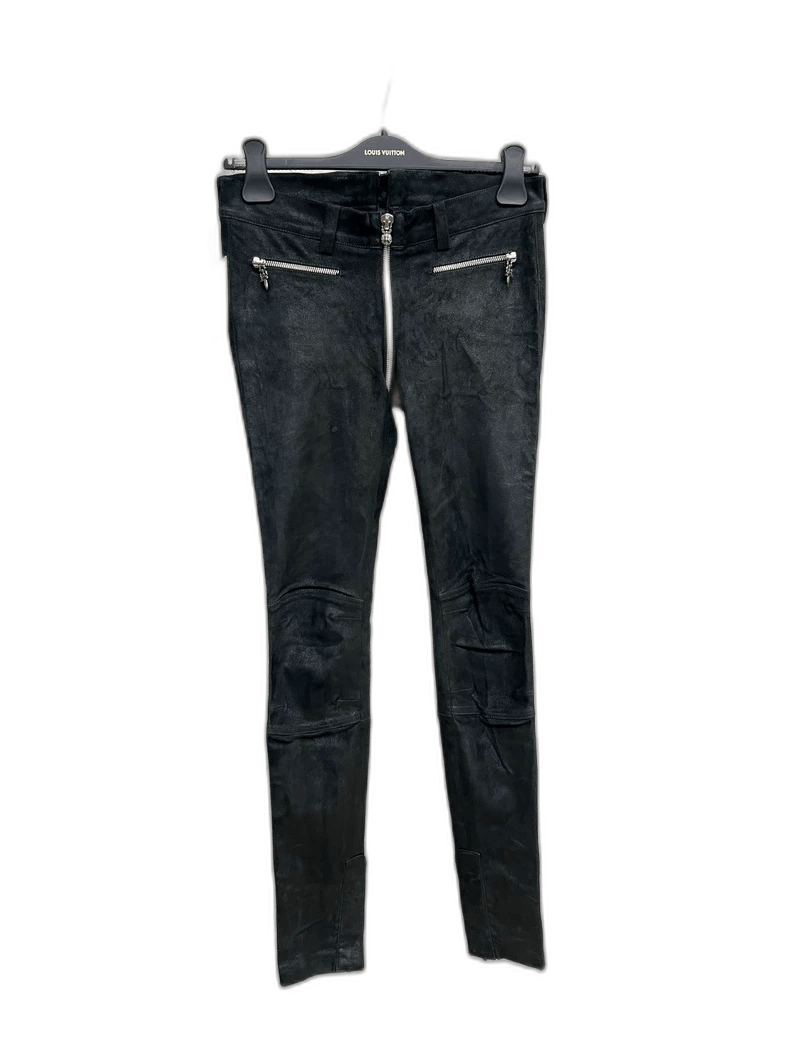 Chrome Hearts Chrome Hearts Suede Zipper Long Pants-yf Size US 27 - 1 Thumbnail