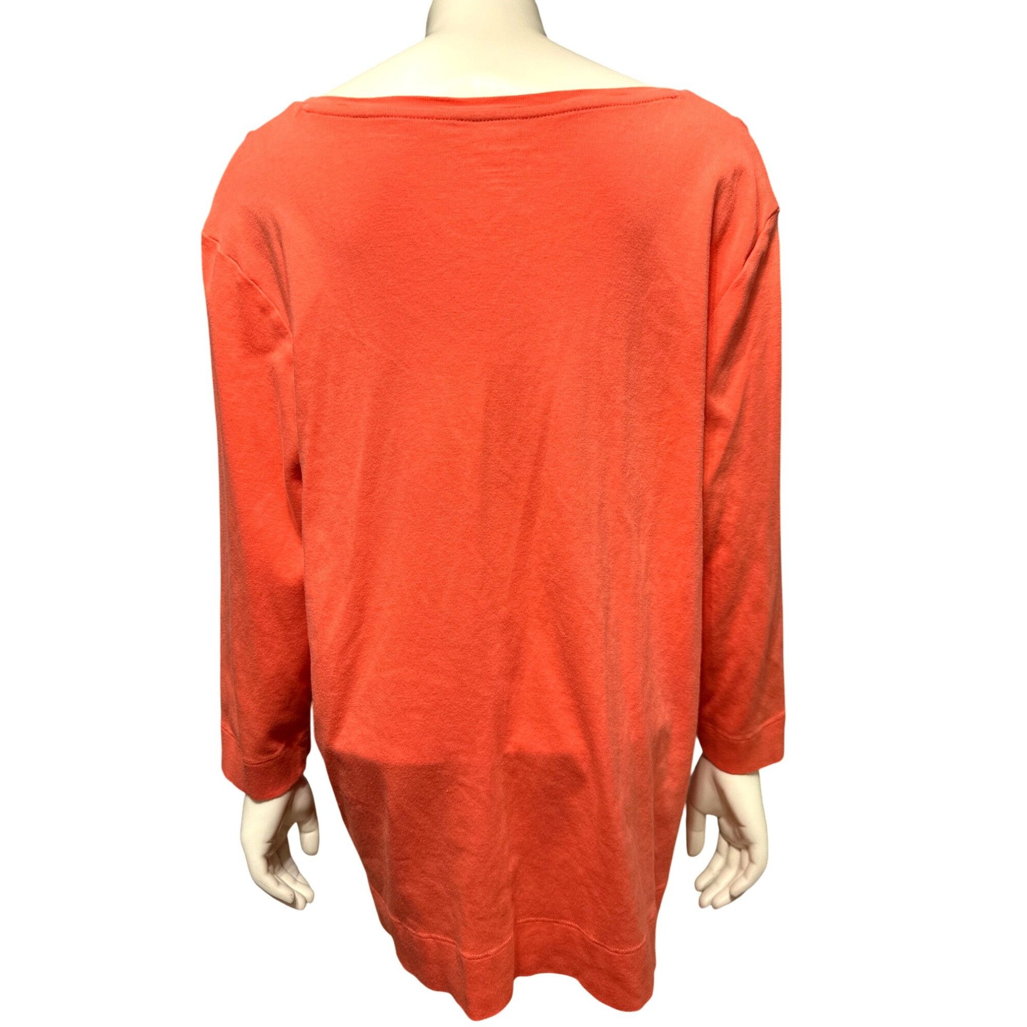 Chicos Chicos The Ultimate Tee Long Sleeve Orange Blouse Size 3 Size XL / US 12-14 / IT 48-50 - 3 Thumbnail