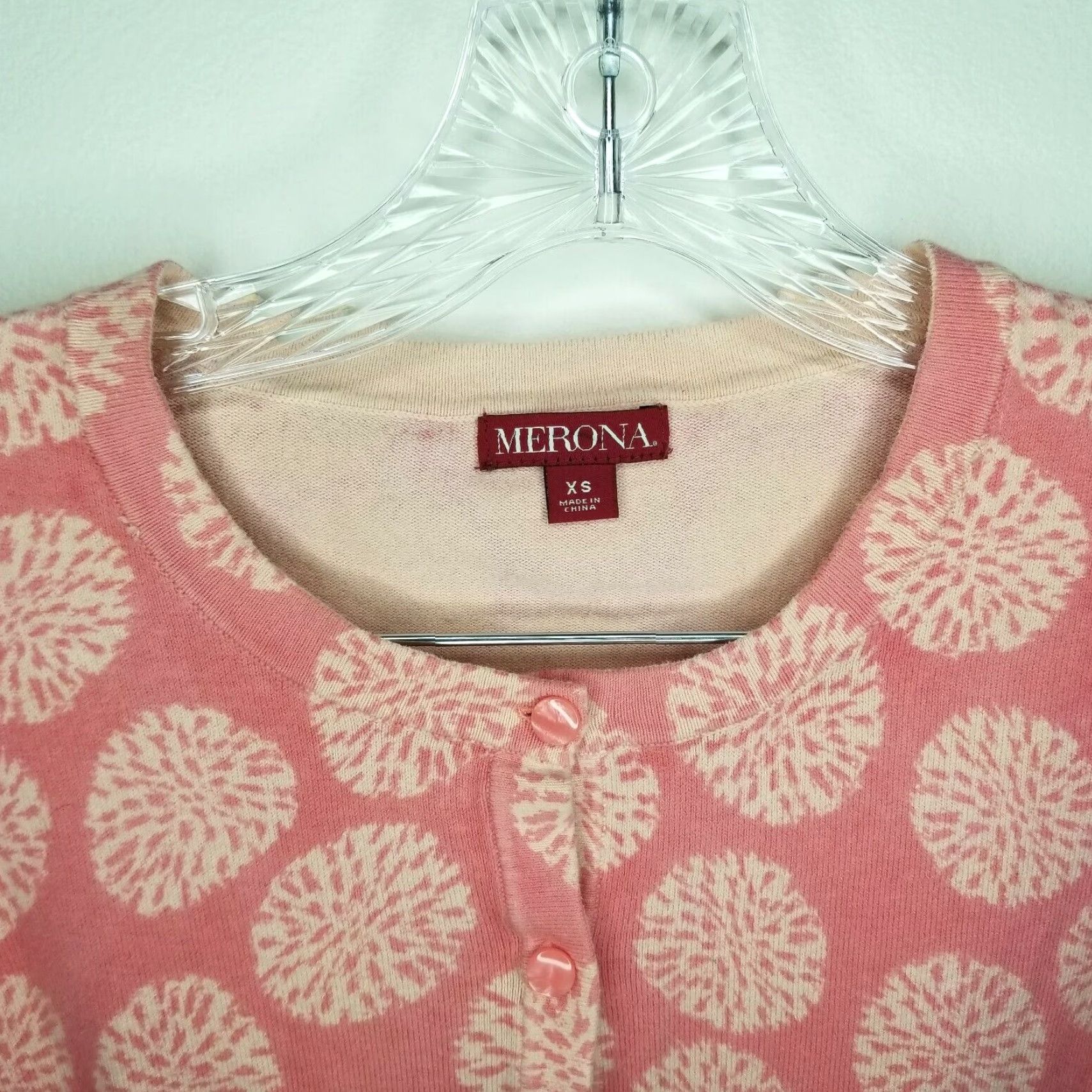 Merona Merona Women's Pink Button-Up Sweater XS Size XS / US 0-2 / IT 36-38 - 3 Thumbnail