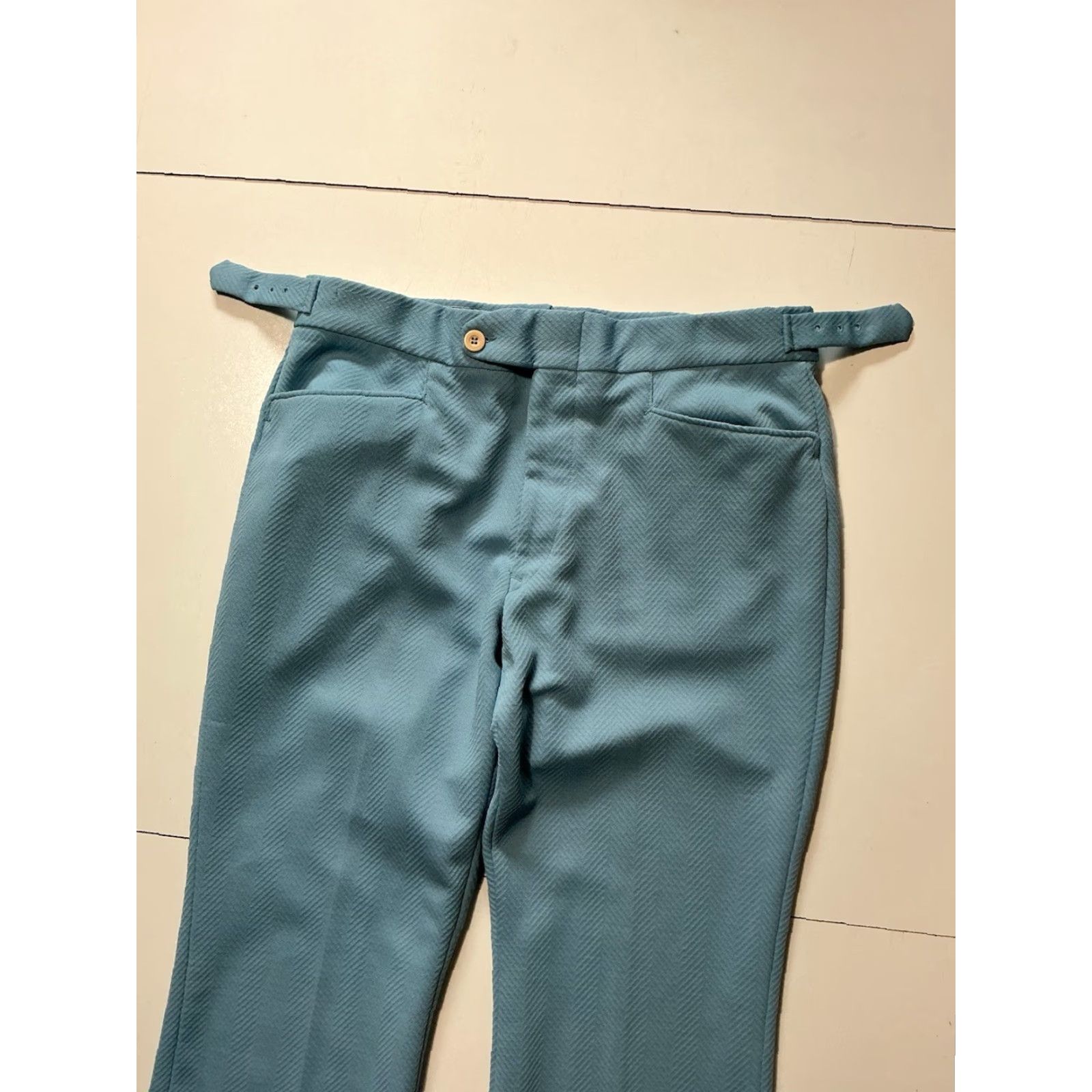 McGregor VINTAGE Mcgregor Blue Textured All Polyester Disco Flare Dress Pants 38 1970s Size US 38 / EU 54 - 6 Thumbnail