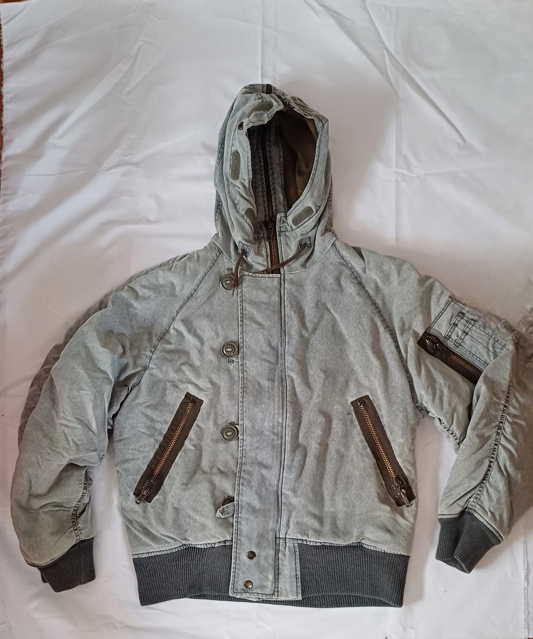 Allsaints Hooded grey Bomber jacket Size US L / EU 52-54 / 3 - 1 Thumbnail