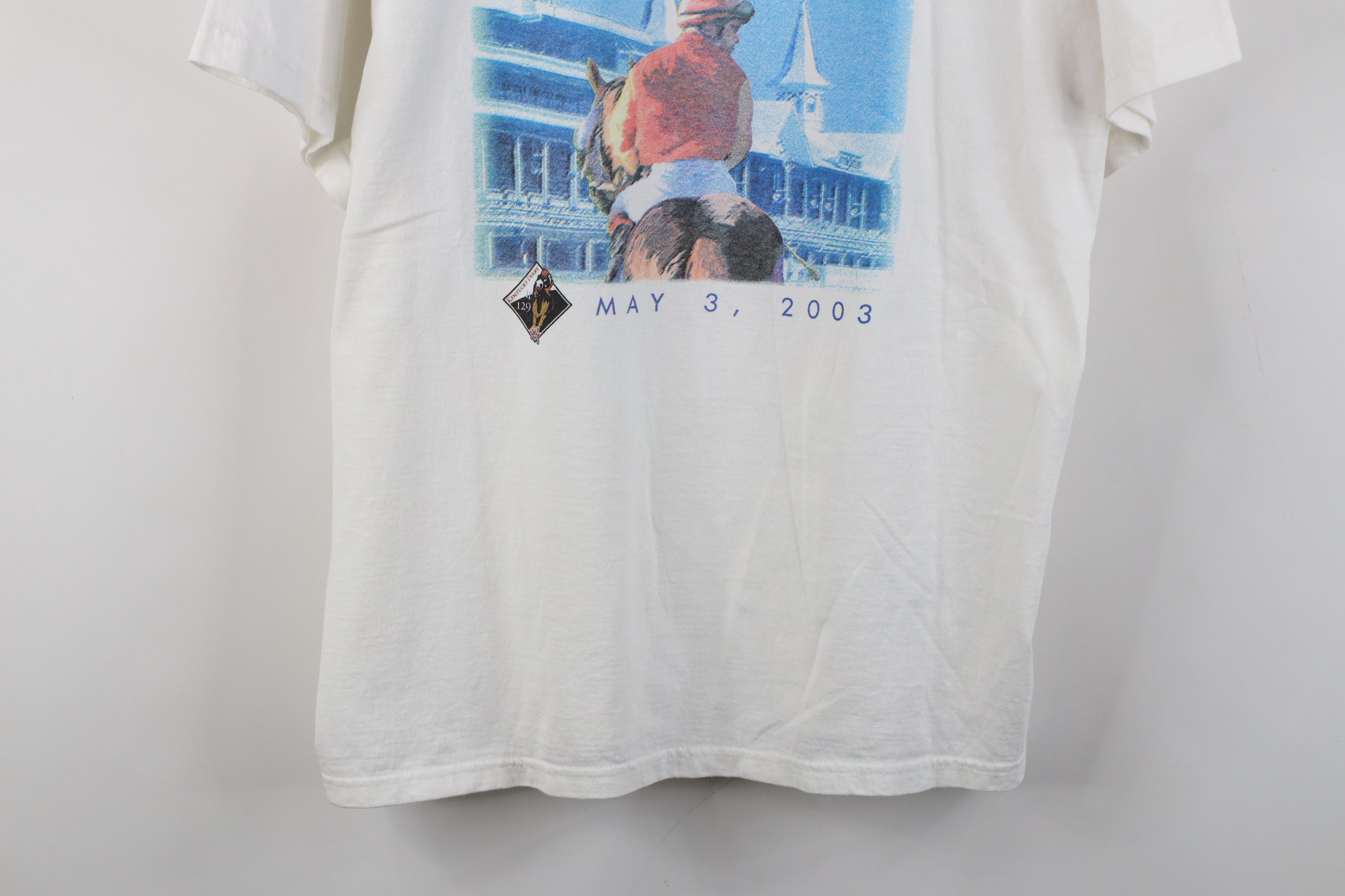 Vintage Vintage Y2K 129th Kentucky Derby Horse Racing T-Shirt White Size US L / EU 52-54 / 3 - 3 Thumbnail