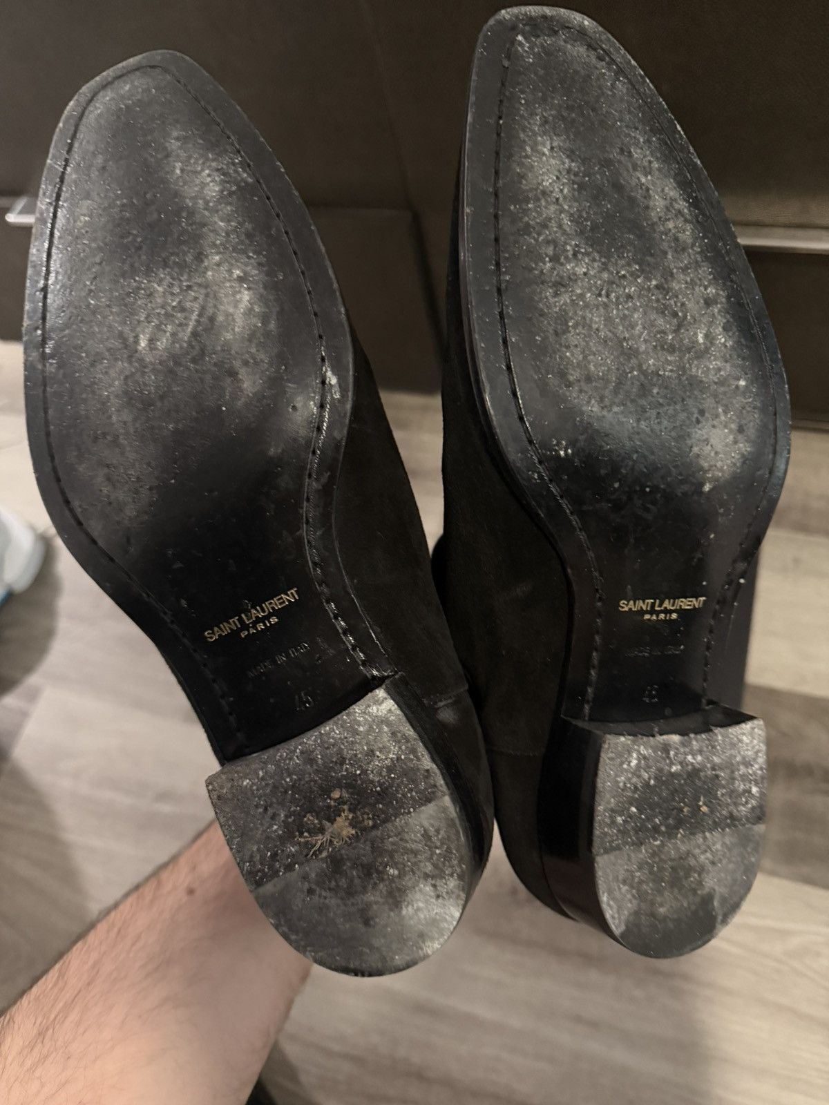 Saint Laurent Paris Saint Laurent Wyatt Black Chelsea Boots Size US 12 / EU 45 - 3 Thumbnail
