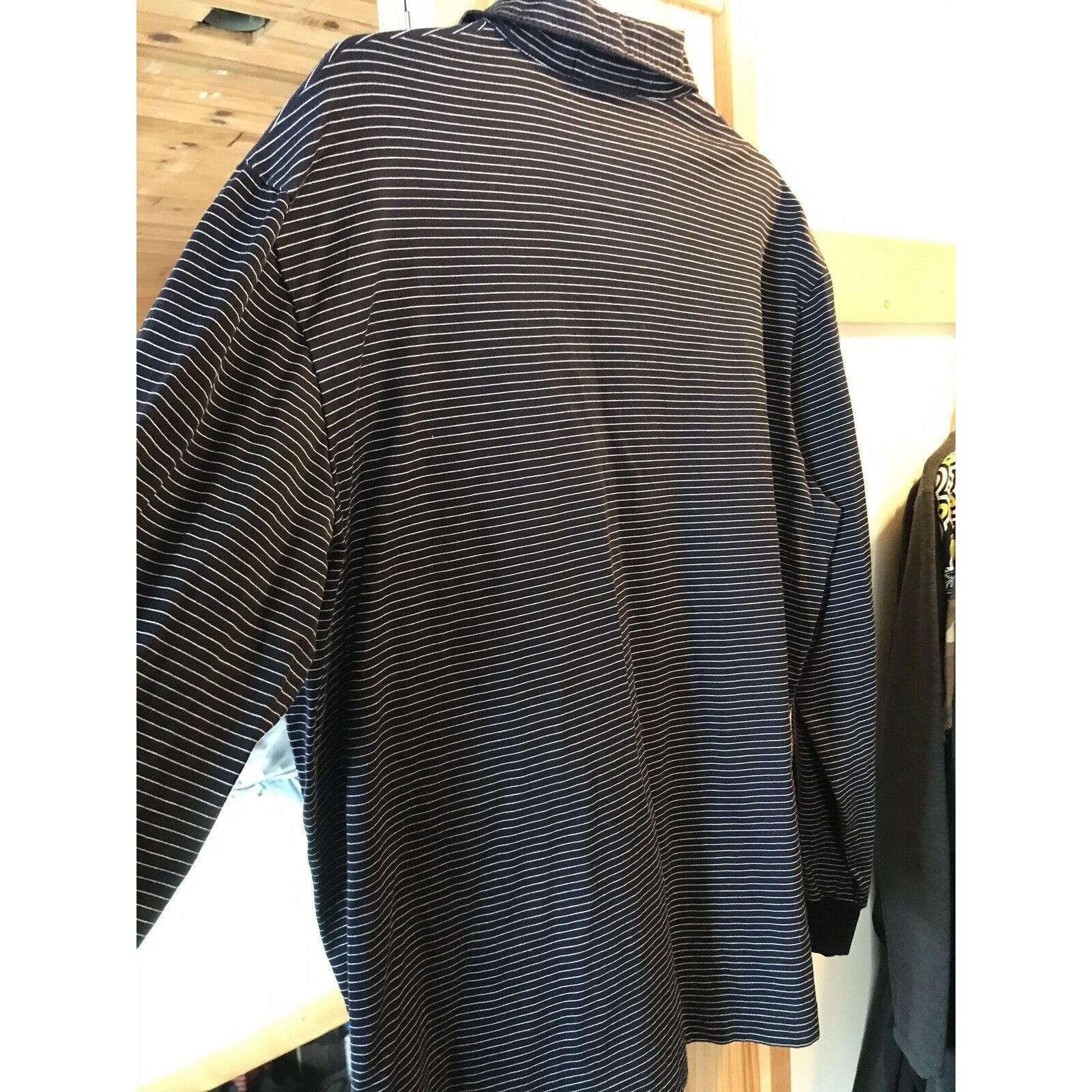 Polo Ralph Lauren Polo Ralph Lauren Men’s L Navy Blue Striped LS Cotton Polo Size US L / EU 52-54 / 3 - 12 Thumbnail