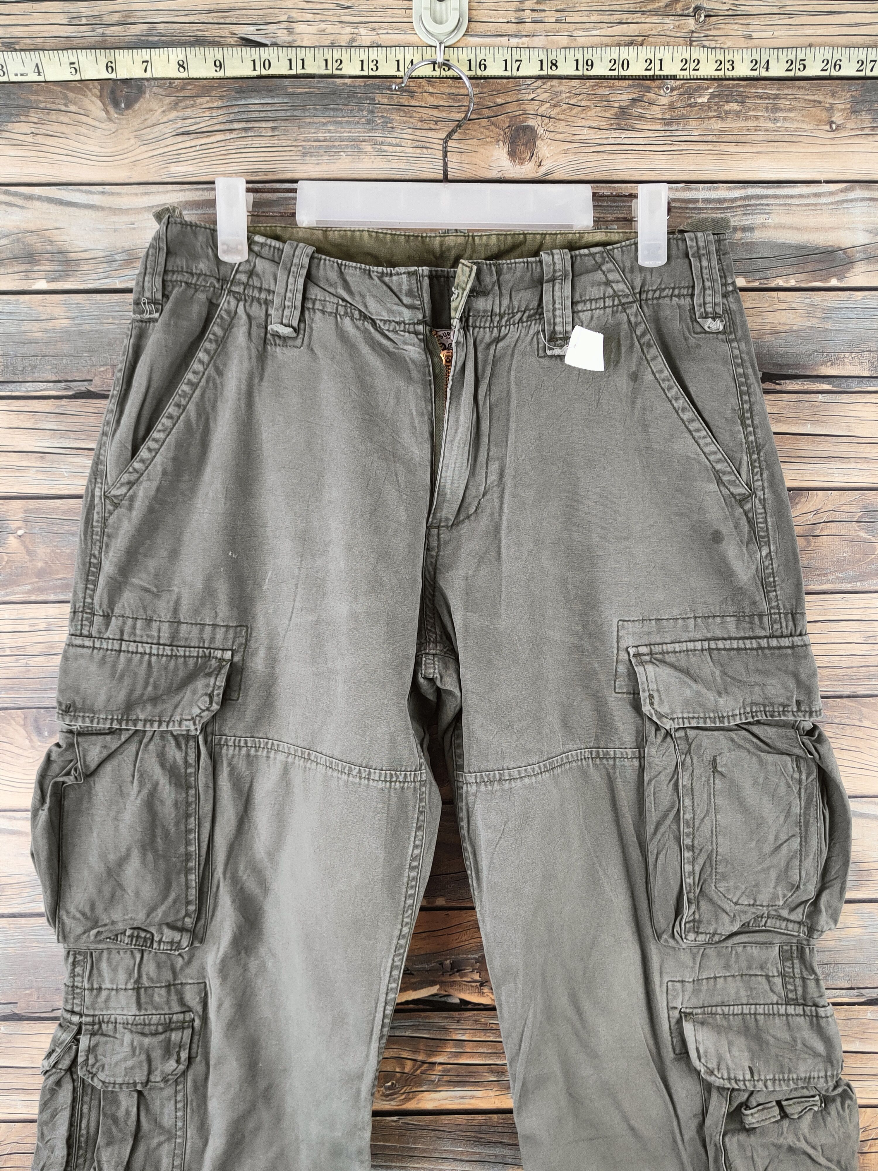 Surplus Research DL Surplus Green Multipocket Cargo Pants #46-954 Size US 31 - 2 Thumbnail