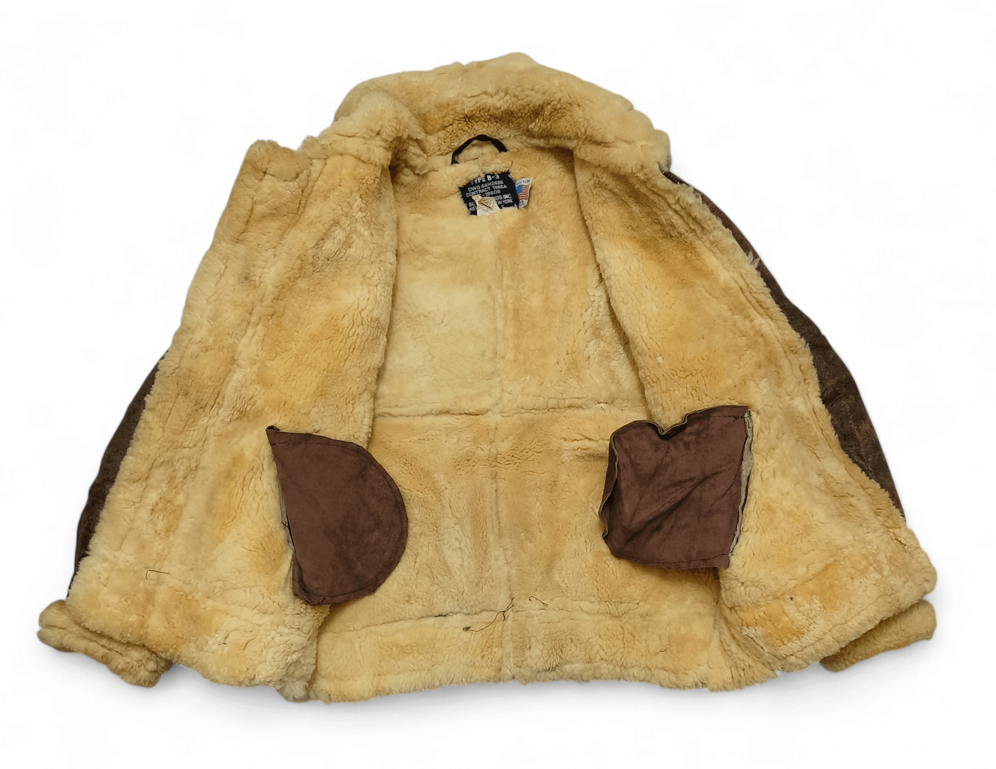 Schott Vintage 70s Schott Bros USAAF B-3 Shearling Leather Jacket Size US S / EU 44-46 / 1 - 3 Thumbnail