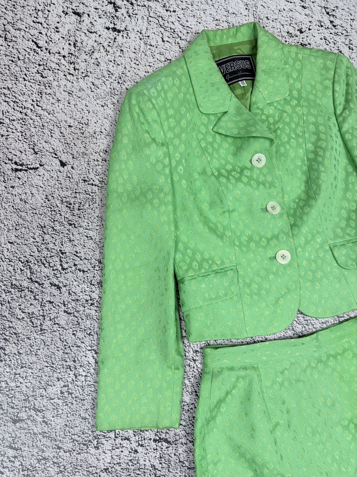 Versus Versace Vtg Versus Gianni Versace Mob Wife Skirt Suit 90s Archive Size 28" / US 6 / IT 42 - 4 Thumbnail