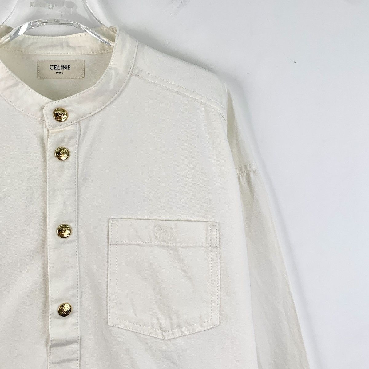 Celine Celine White Arc de Triomphe Embroidered Denim Jacket Size M / US 6-8 / IT 42-44 - 3 Thumbnail
