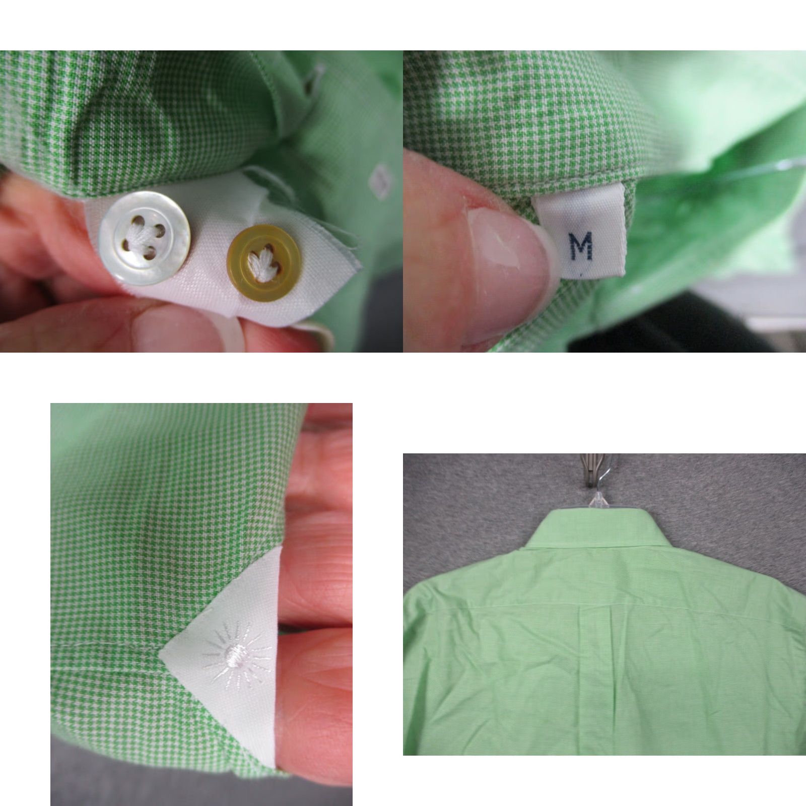 Vintage Giannetto Portofino Shirt Mens Medium Green Check Long Sleeve Made In Italy Size US M / EU 48-50 / 2 - 8 Thumbnail