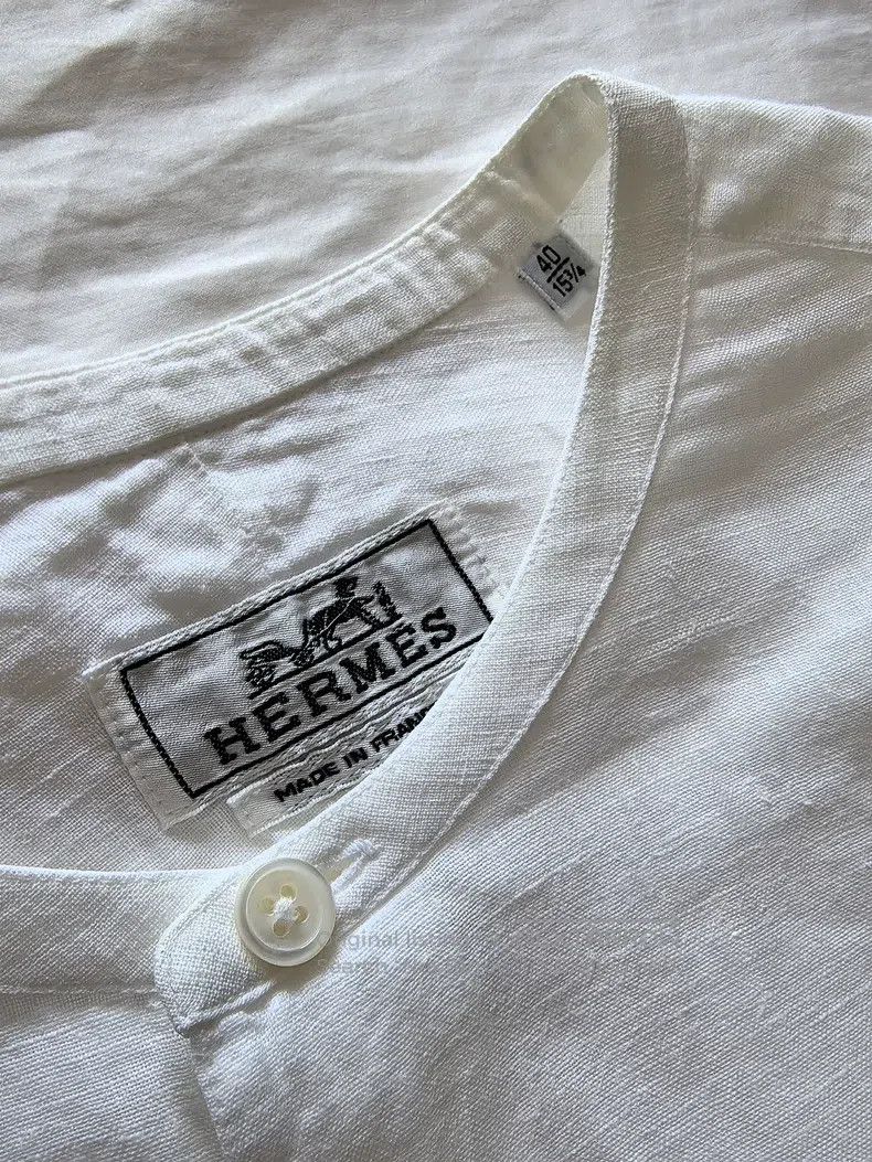 Hermes Hermes Linen Collar Shirt Size US XXS / EU 40 - 3 Thumbnail