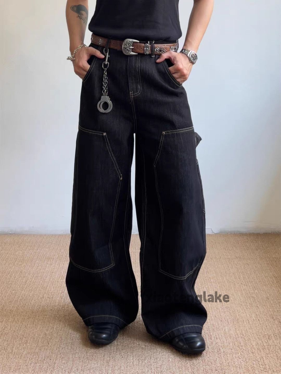 Vintage xz vintage loose baggy hiphop carpenter cargo jeans Size US 28 / EU 44 - 3 Thumbnail