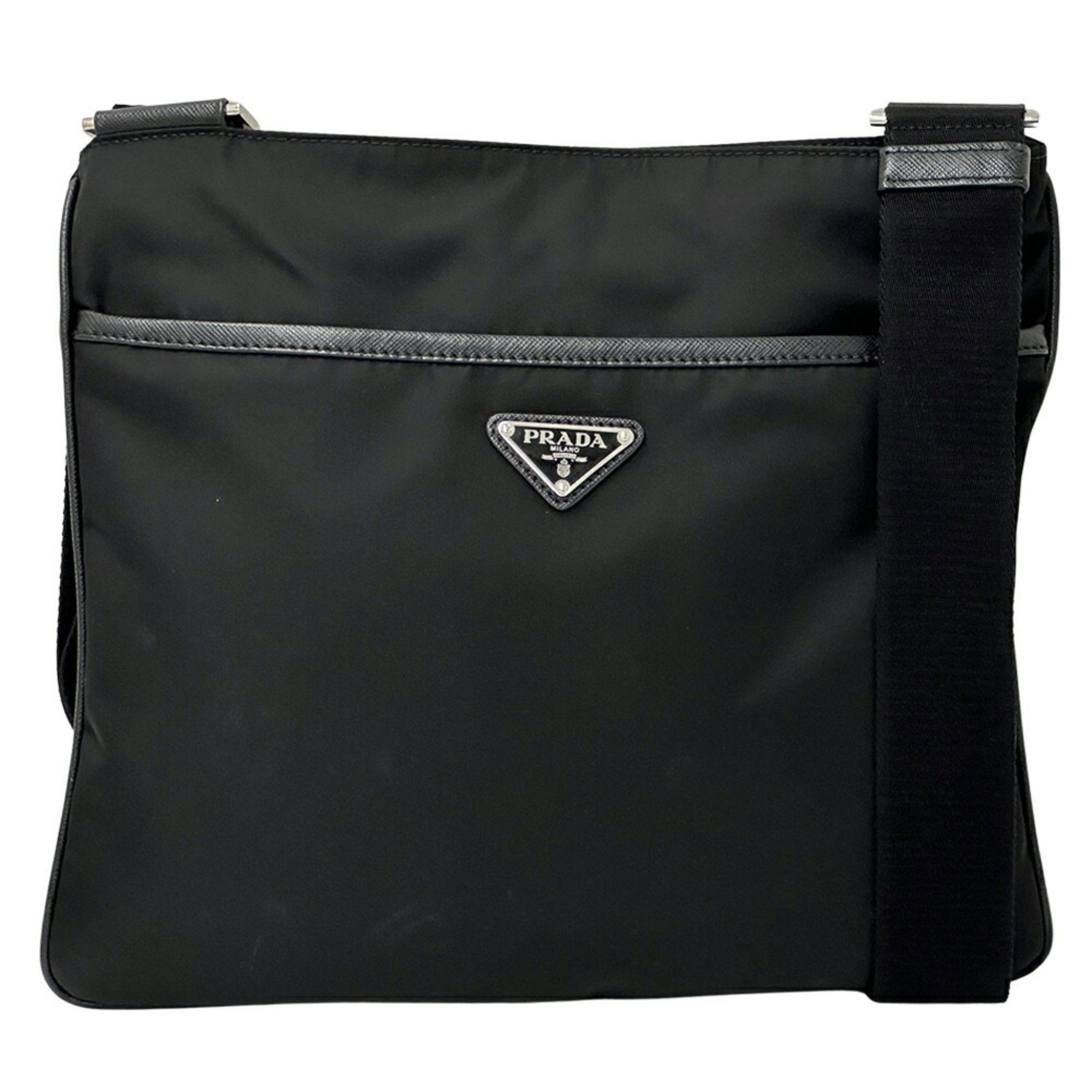 Prada Tessuto NERO Square Shoulder Bag in Black Saffiano Nylon