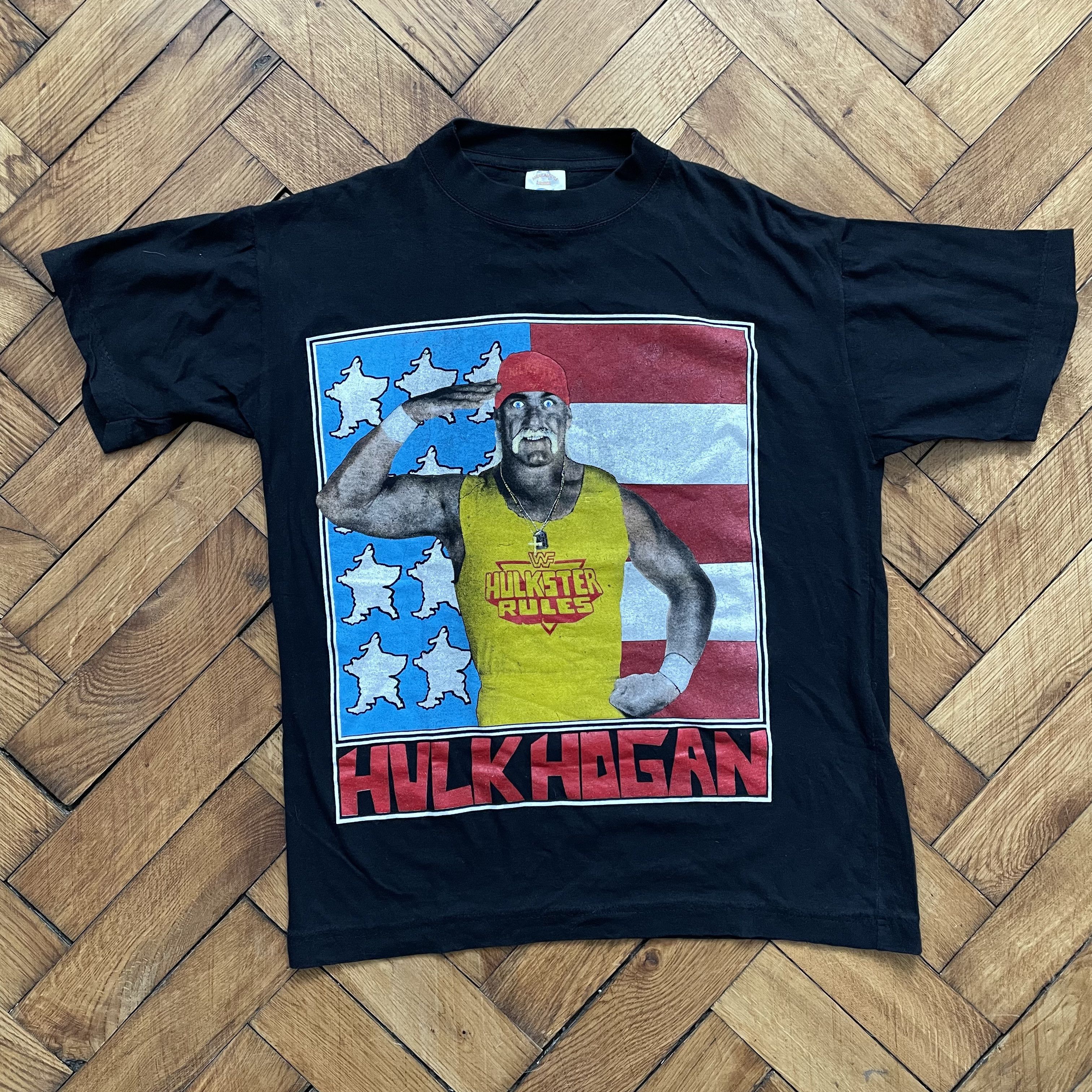 Vintage Hulk Hogan 90s Vintage Hulkster Rules Wrestling WWF T-Shirt Size US M / EU 48-50 / 2 - 1 Thumbnail