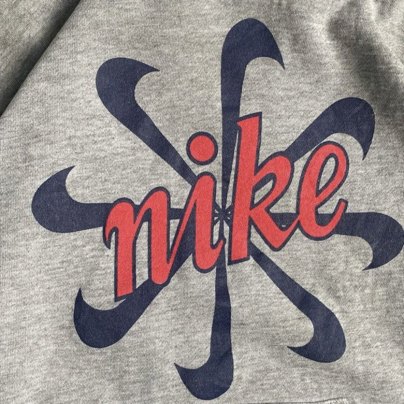 Nike Vintage 90s Nike Pinhweels Hoodie Grey - M Size US M / EU 48-50 / 2 - 2 Thumbnail