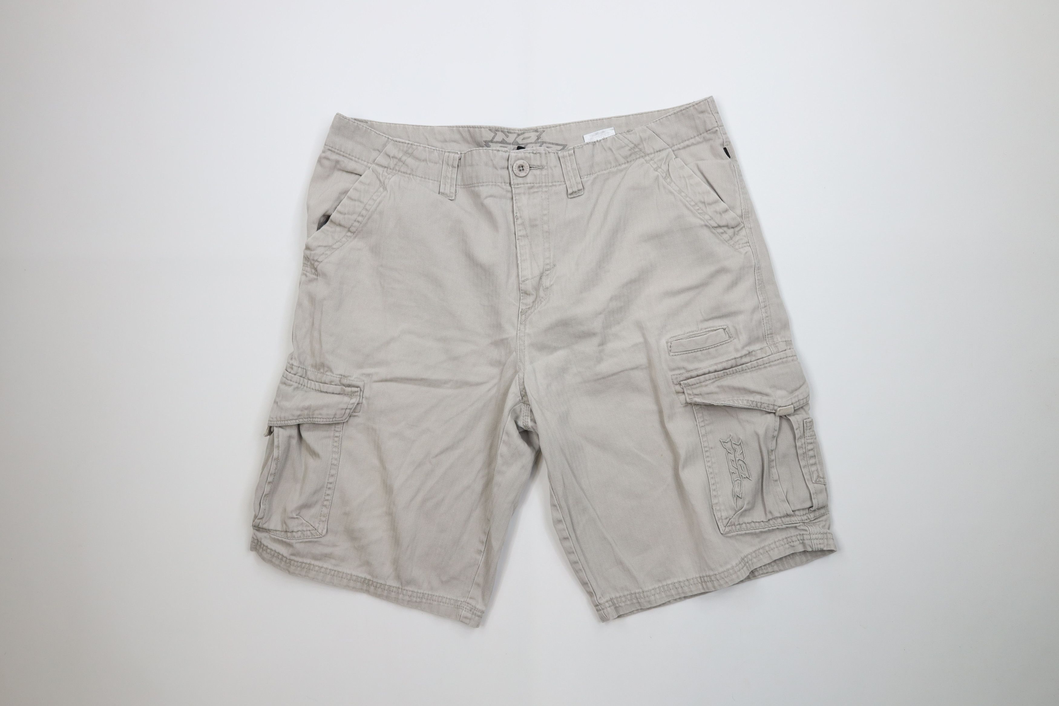 No Fear Vintage 90s Y2K No Fear Herringbone Baggy Cargo Shorts Gray Size US 38 / EU 54 - 1 Thumbnail