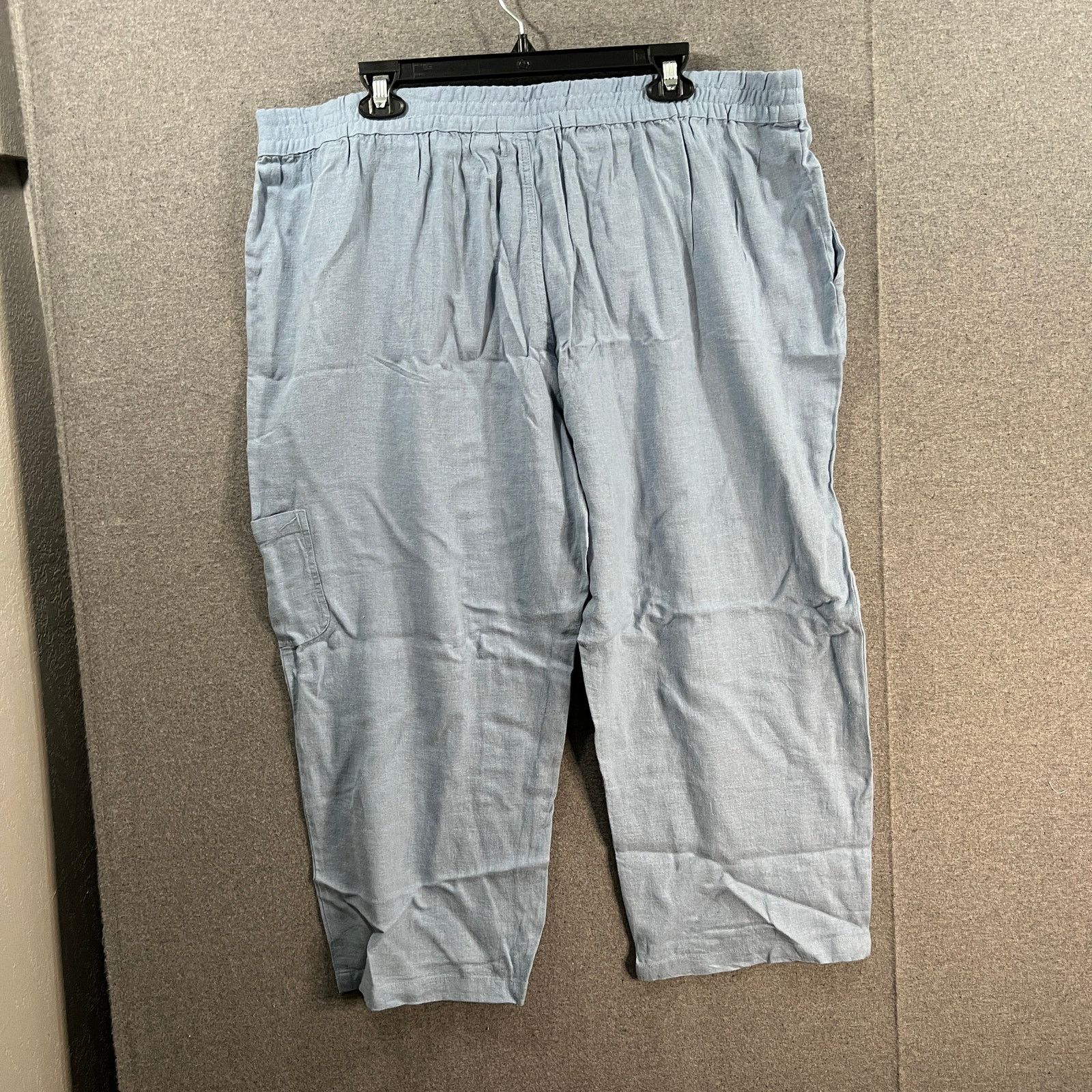 Other Susan Graver Pure Easy Linen Utility Crop Pant Faded Size 34" / US 12 / IT 48 - 2 Thumbnail