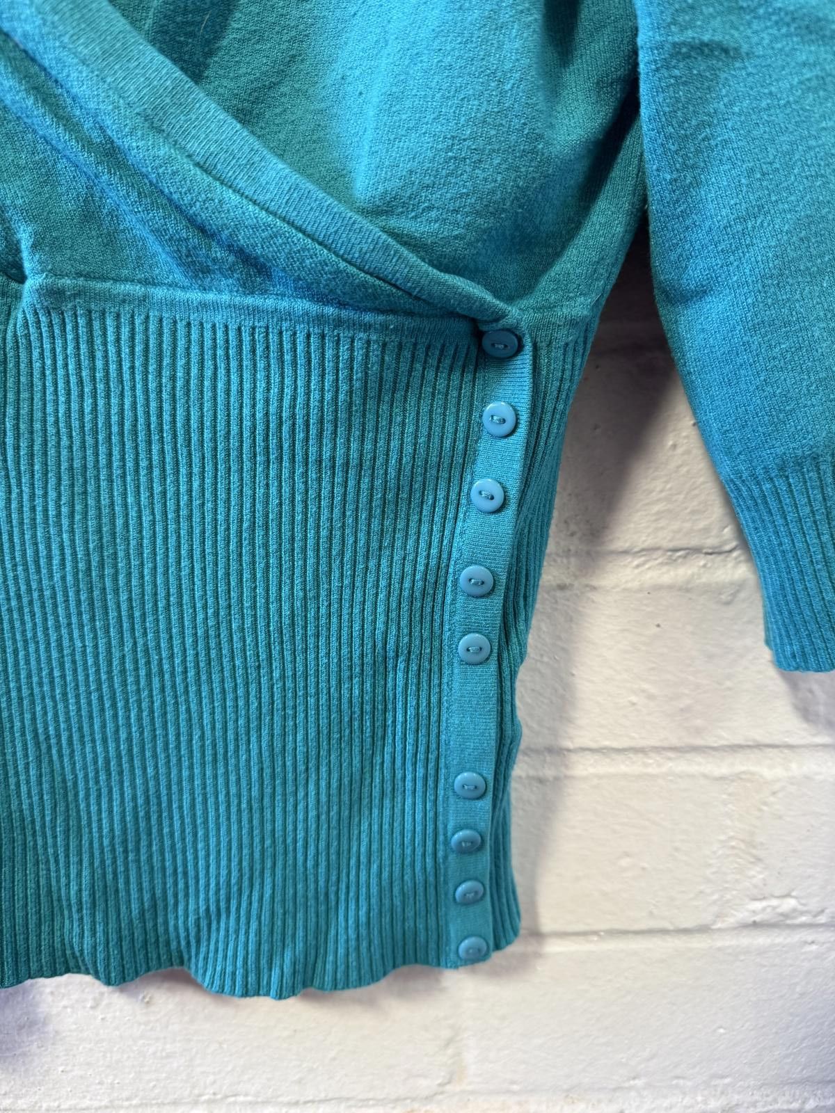 Banana Republic Banana Republic Women's Teal Wrap Top Size 14 Size L / US 10 / IT 46 - 4 Thumbnail
