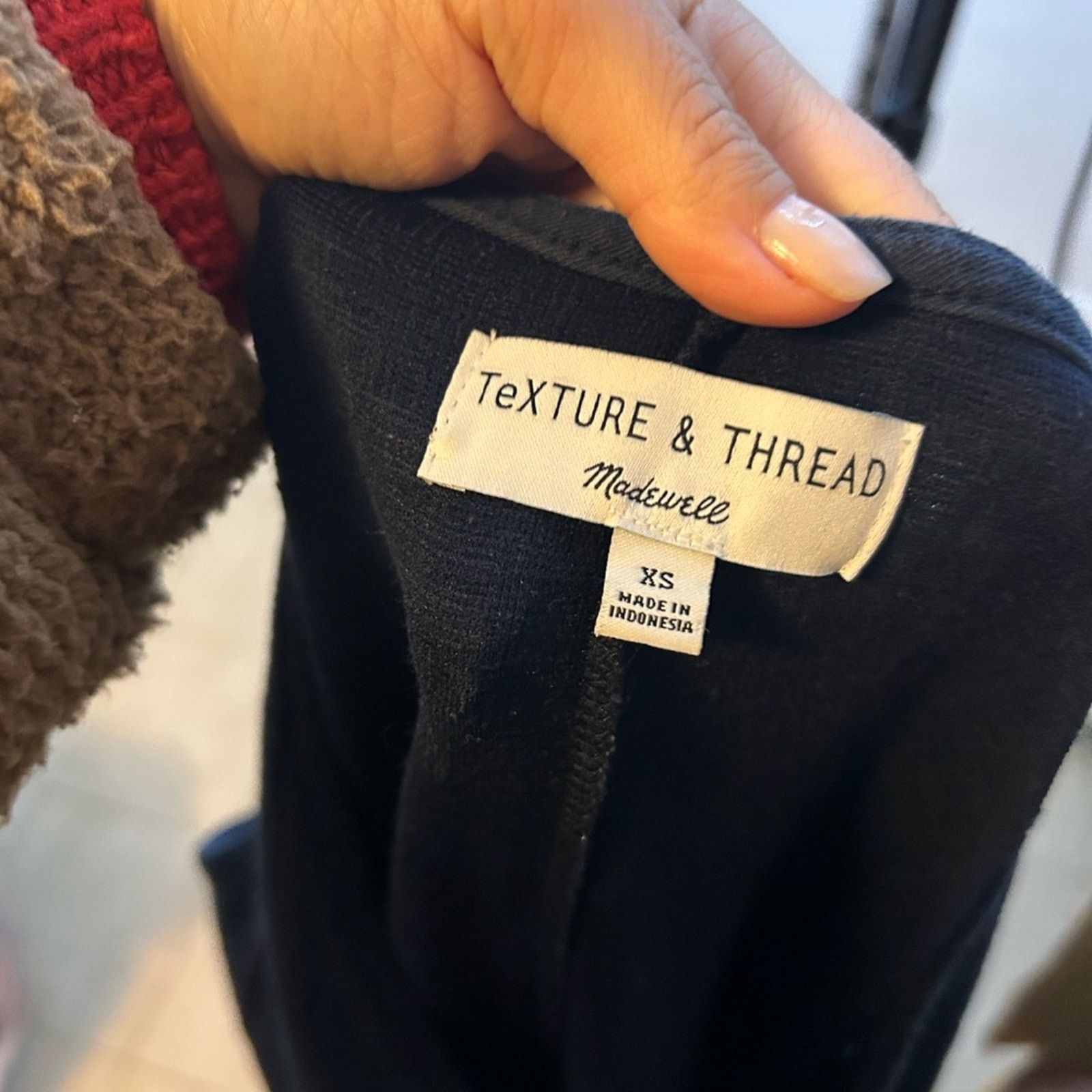 Madewell Madewell Texture & Thread Navy Blue Crosshatch Tie Dress Size XS / US 0-2 / IT 36-38 - 4 Thumbnail