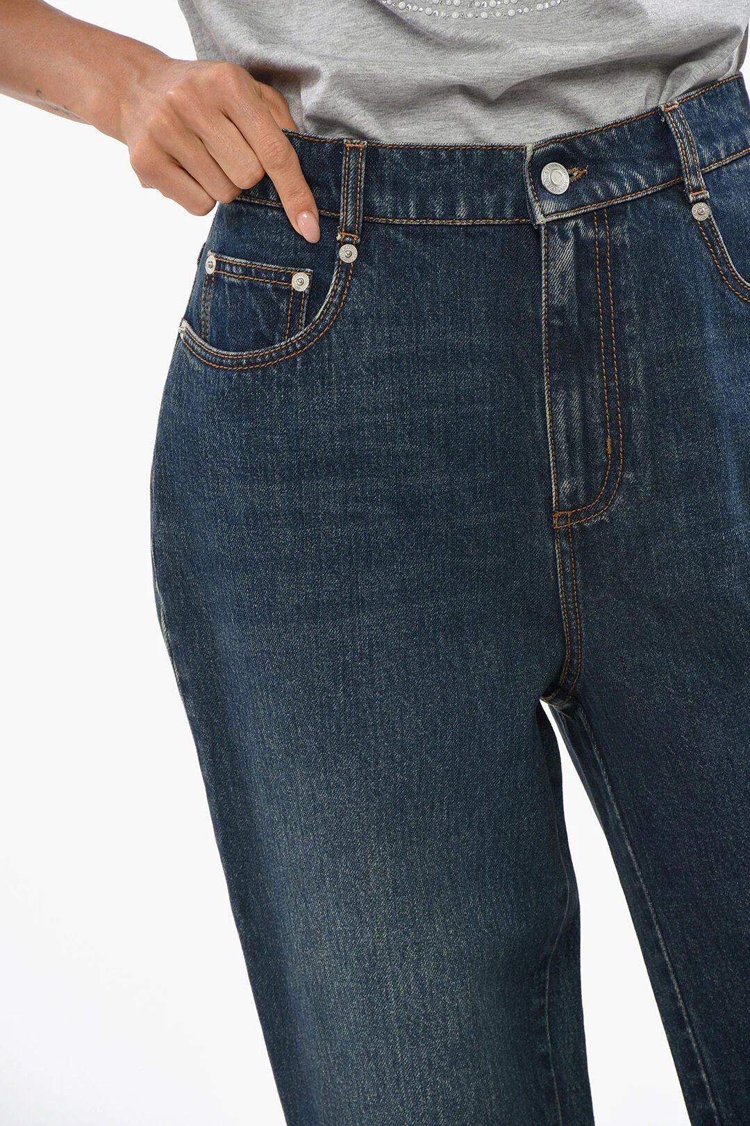 Alexander McQueen og1mm0426 Stonewashed Jeans in Blue Size 26" / US 2 / IT 38 - 2 Thumbnail