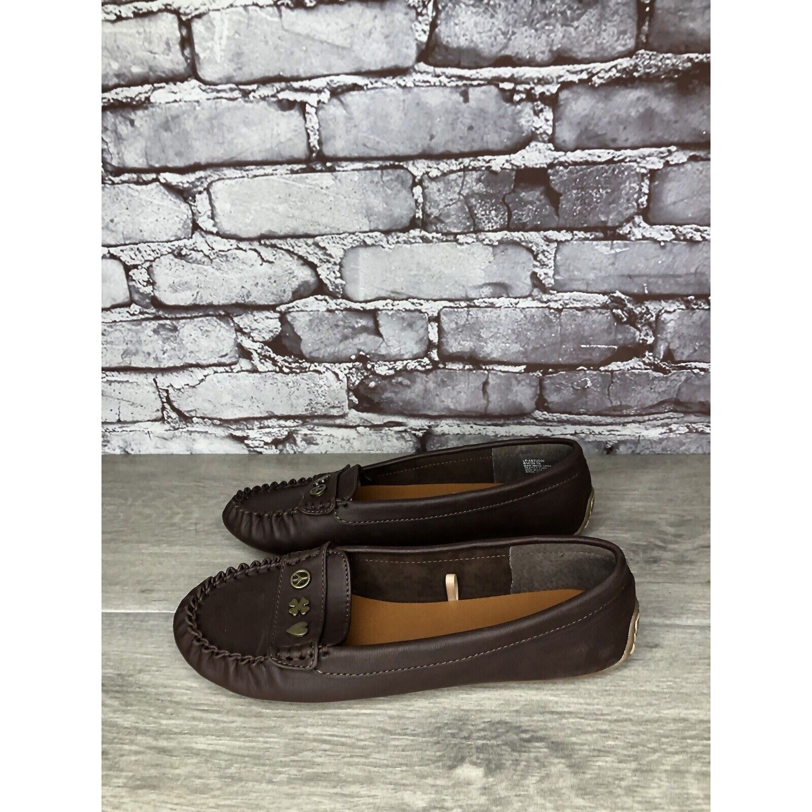 Lucky Brand Lucky Brand LP-Astuddi Brown Leather Peace Heart Clover Loaf Size US 8 / IT 38 - 9 Thumbnail