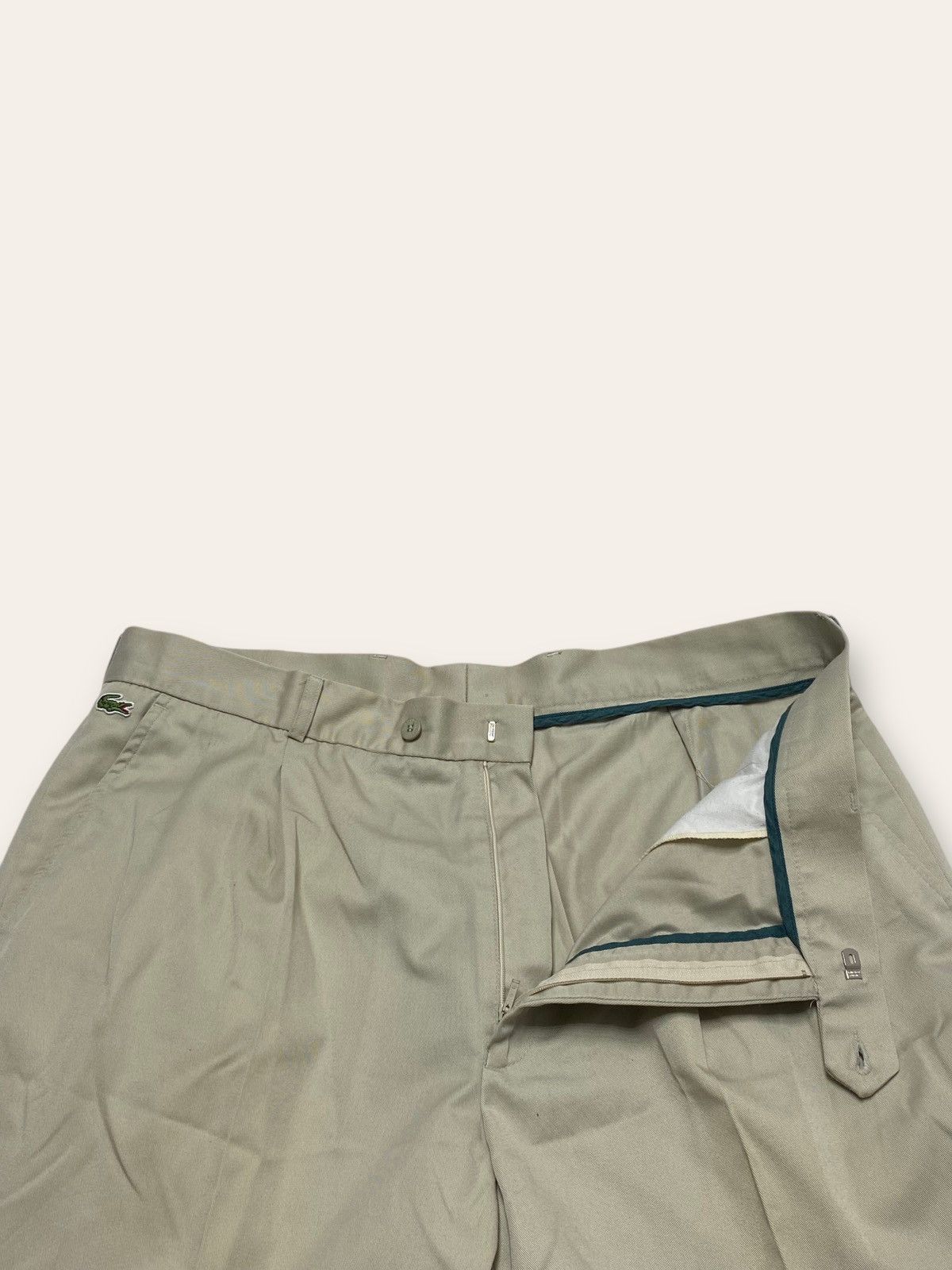 Lacoste 90s Vintage LACOSTE Chemise Beige Baggy Oversize Wide Pants Size US 35 - 7 Thumbnail