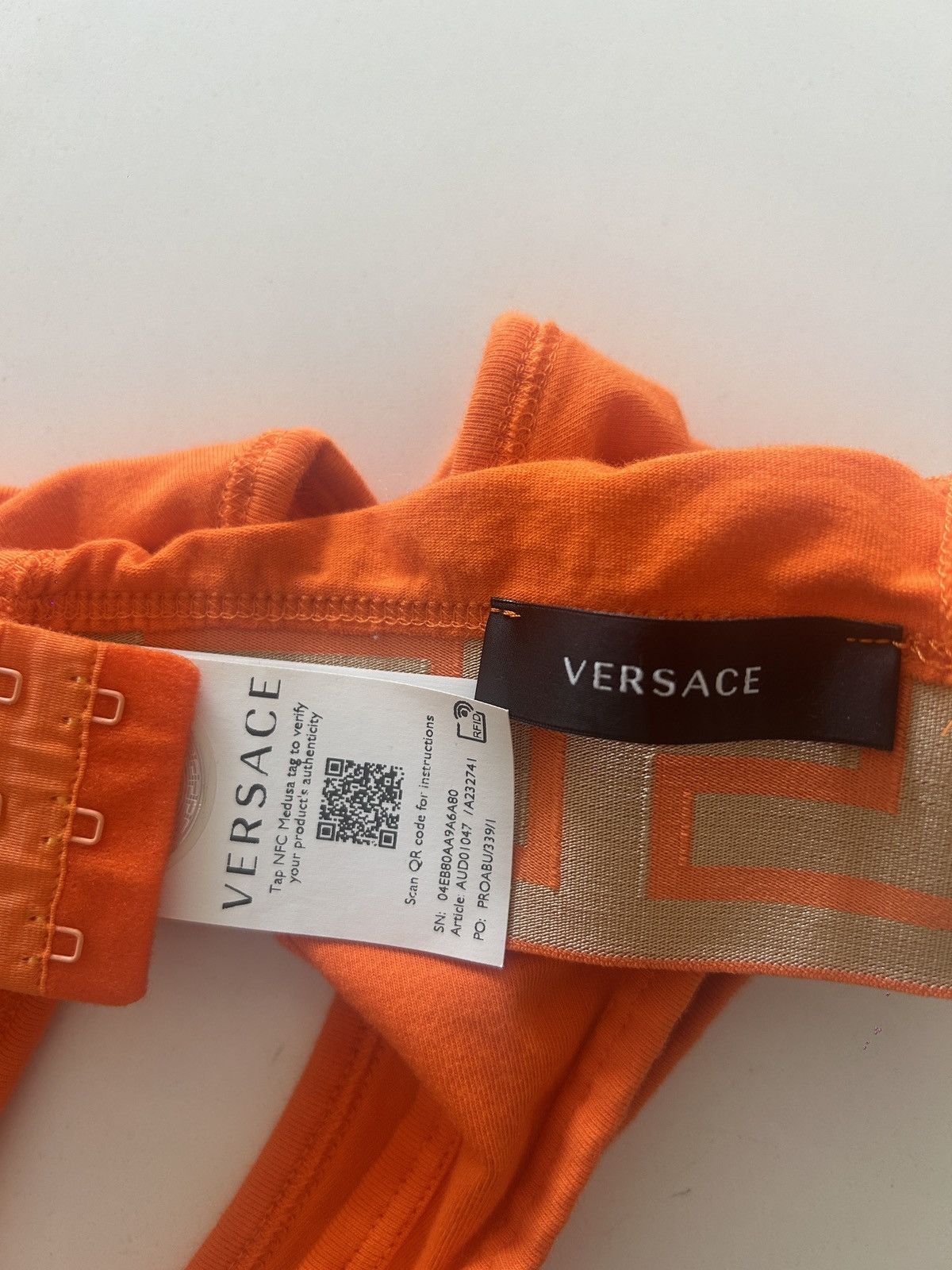 Versace Versace Greca border triangle bralette in orange Size XS / US 0-2 / IT 36-38 - 5 Thumbnail