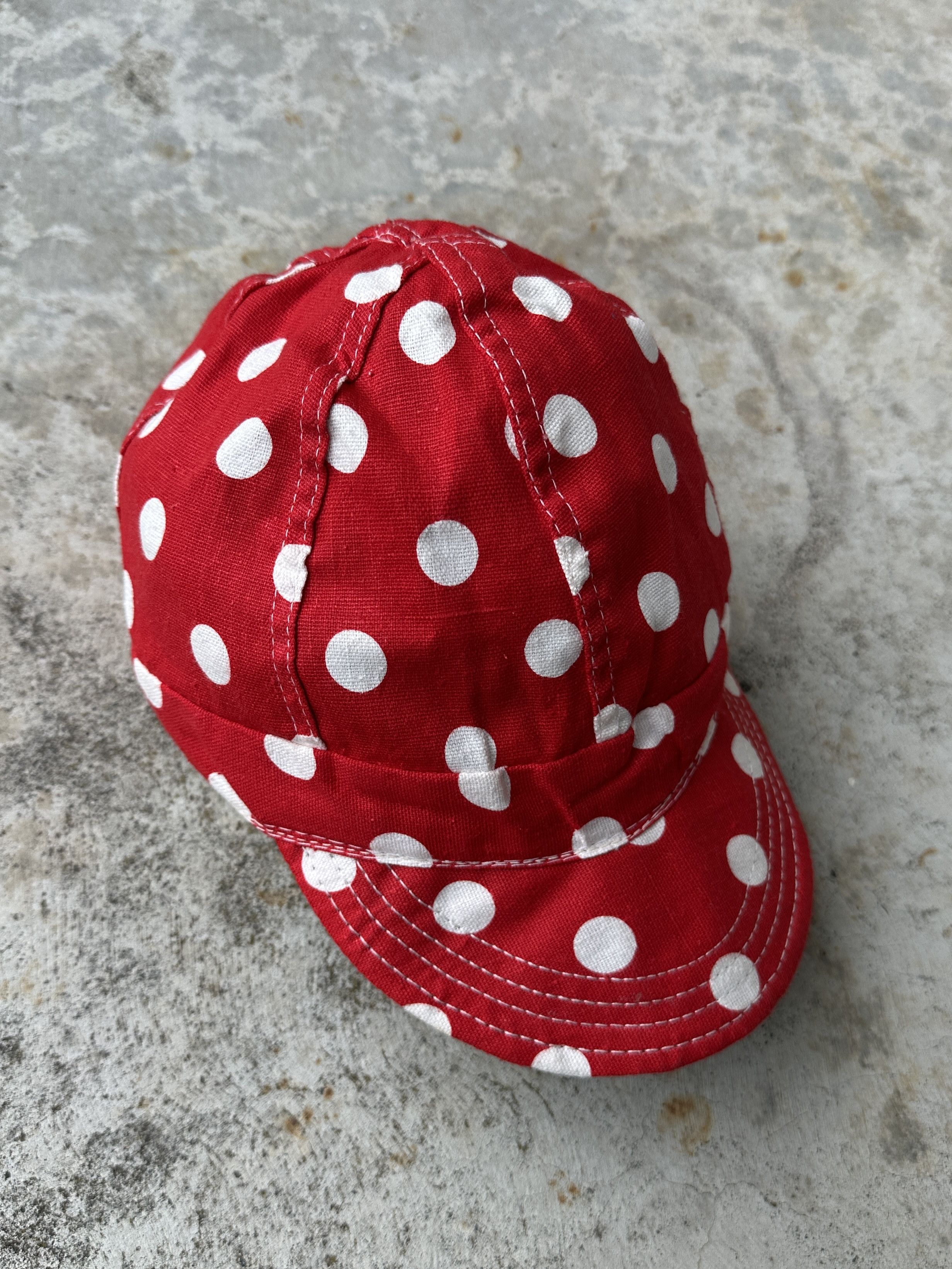 Vintage 50s Kromer Polka Dot Ball Hat Cap Union Made in USA
