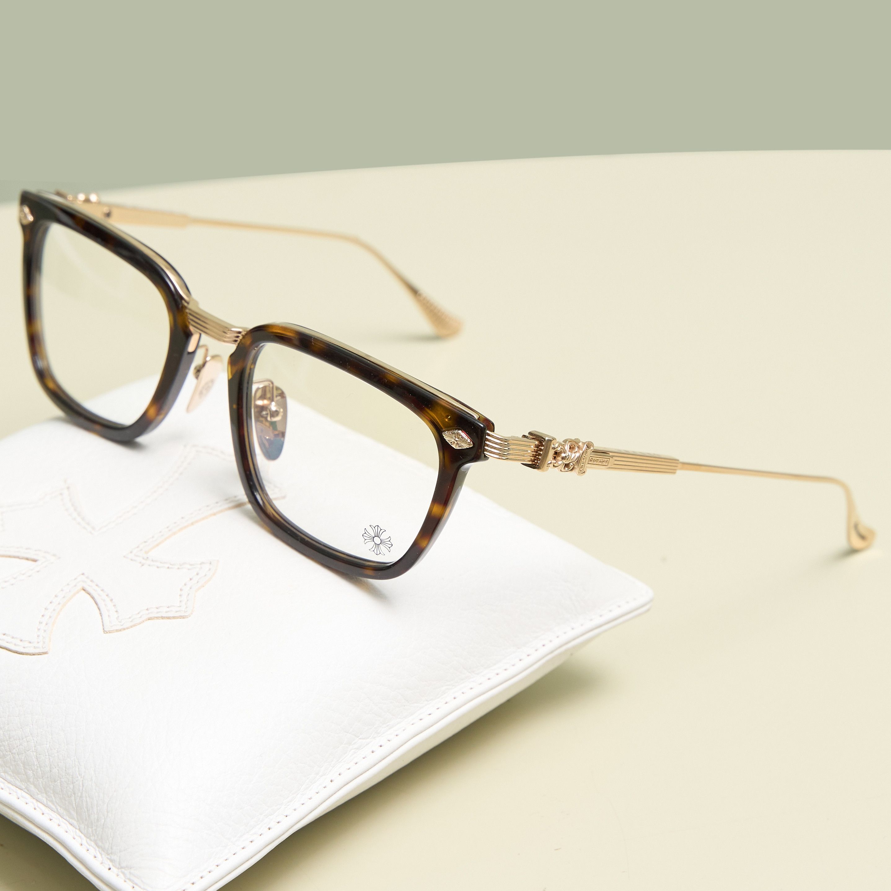 Chrome Hearts CHROME HEARTS OVERPOKED DARK TORTOISE/GOLD PLATED Size ONE SIZE - 2 Thumbnail