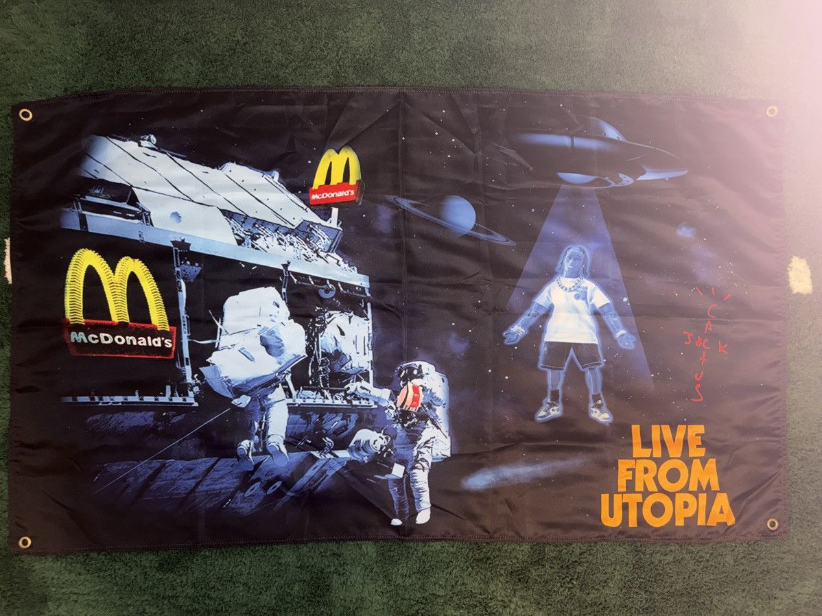 Travis Scott Travis Scott x McDonalds “ Live From Utopia “ Flag Size ONE SIZE - 3 Thumbnail