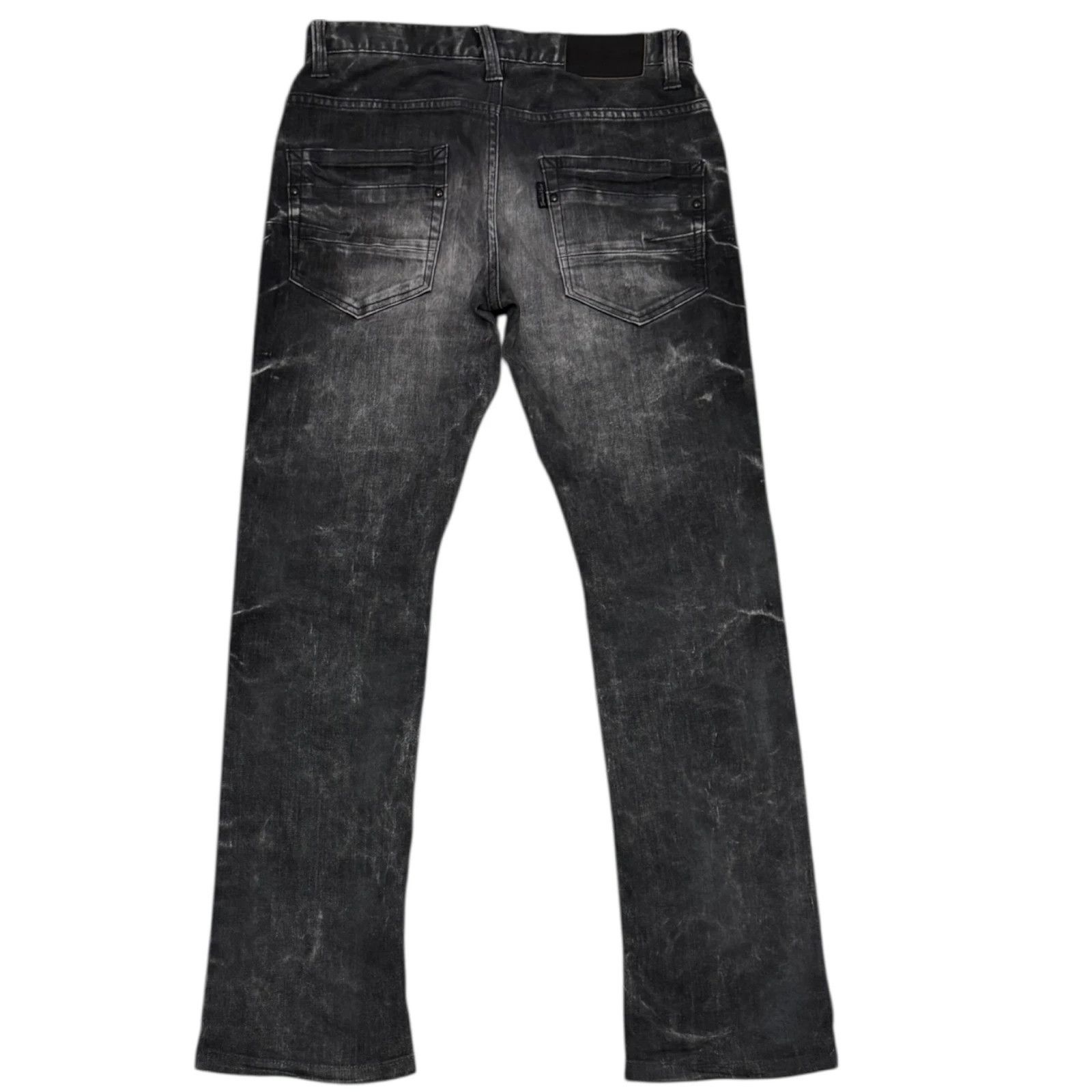 Tornado Mart black claw mark fade denim grey jeans