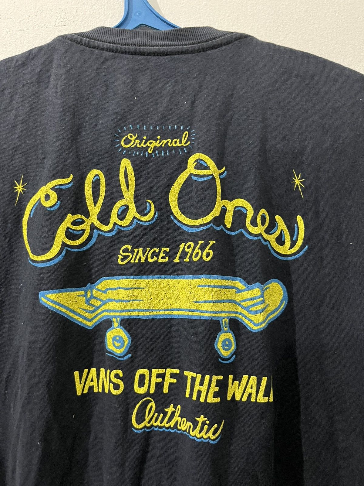 Vans Vintage Y2K Distressed Cropped Sleeves Cold Ones Vans Tee Size US XL / EU 56 / 4 - 2 Thumbnail
