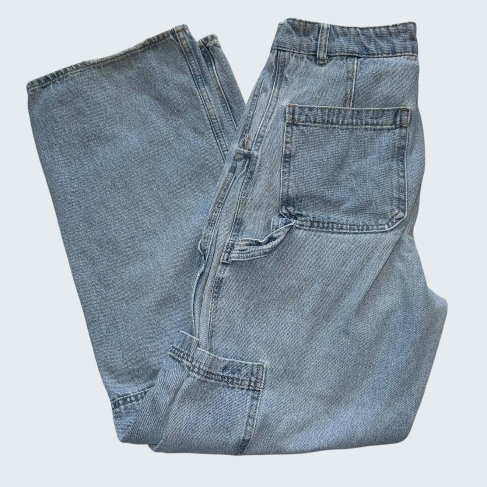 H&M H&M Light Wash Wide Leg Carpenter Womens Size 6 Cargo Pants Size 28" / US 6 / IT 42 - 1 Thumbnail