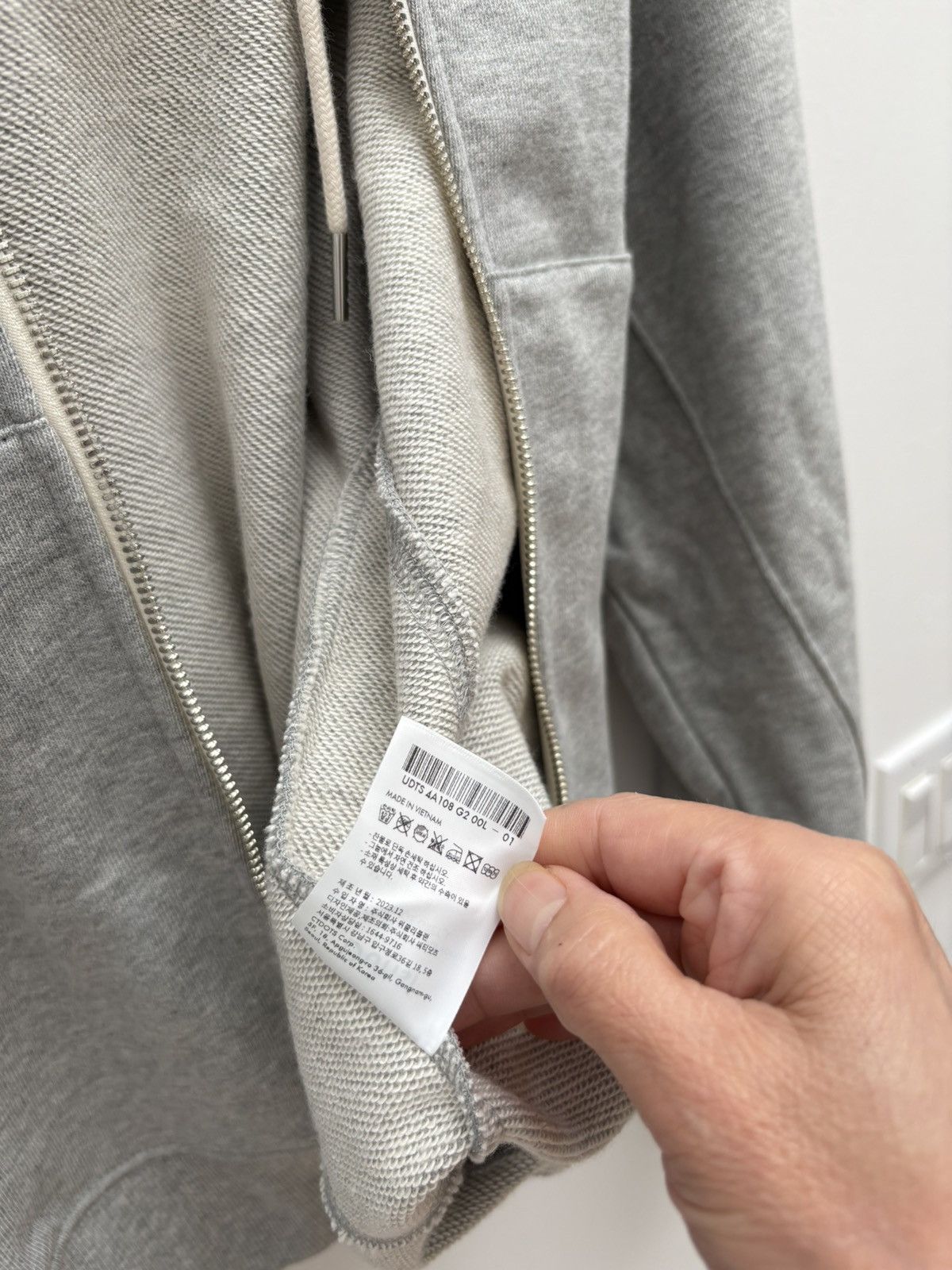 Other Dunst brand Unisex leather logo zip up hoodie melange grey Size US L / EU 52-54 / 3 - 5 Thumbnail