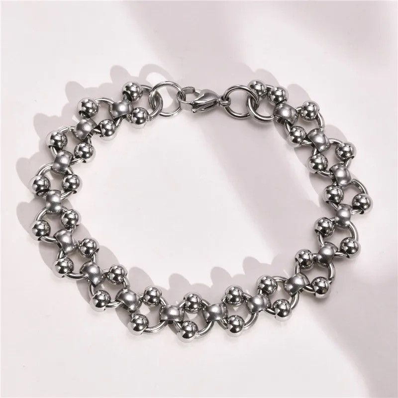 Vintage Steel Ball Bead Link Bracelet Size ONE SIZE - 3 Thumbnail