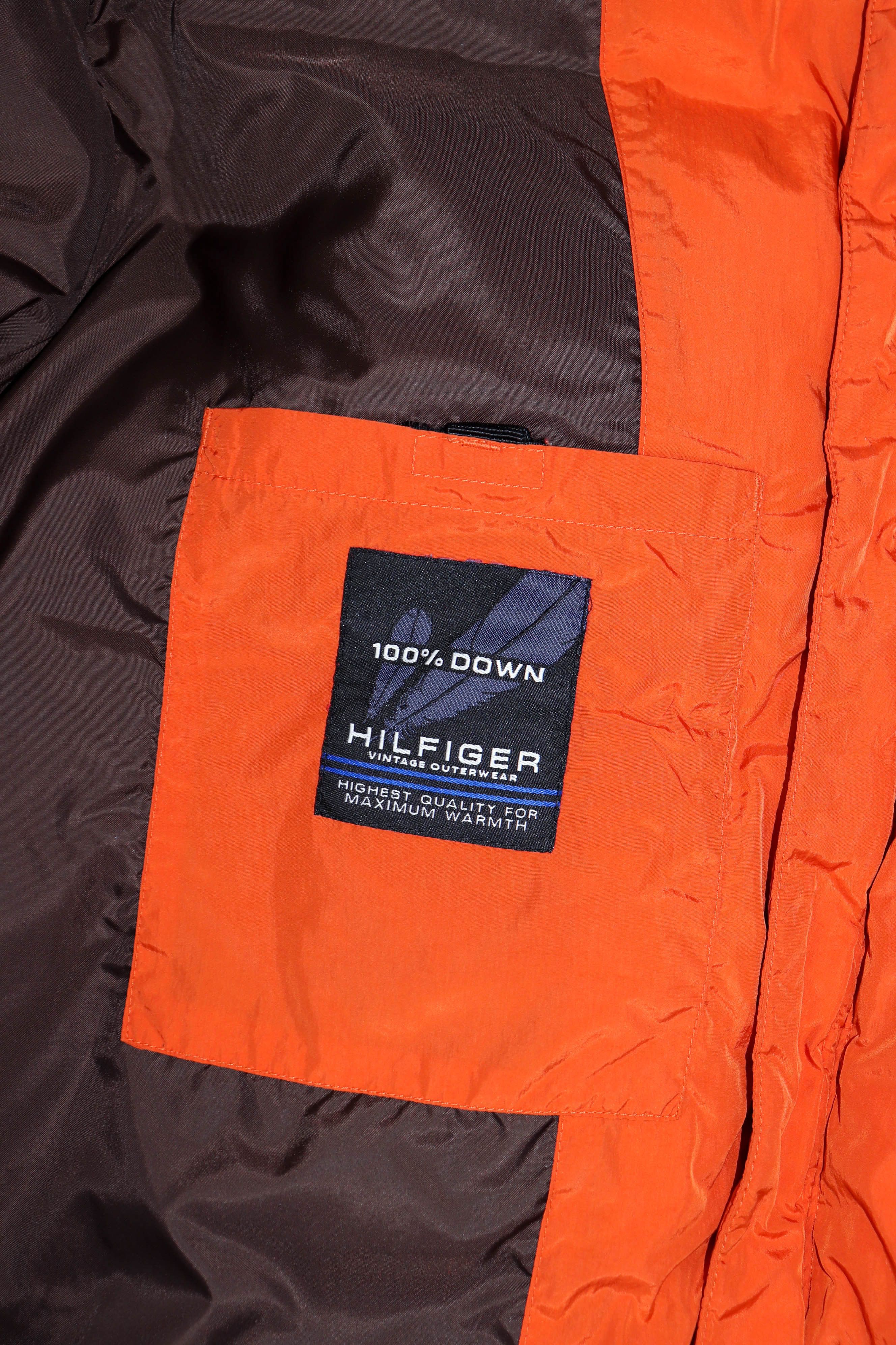 Tommy Hilfiger Tommy Hilfiger Vintage Orange Nylon Down Puffer Jacket Size US L / EU 52-54 / 3 - 10 Thumbnail
