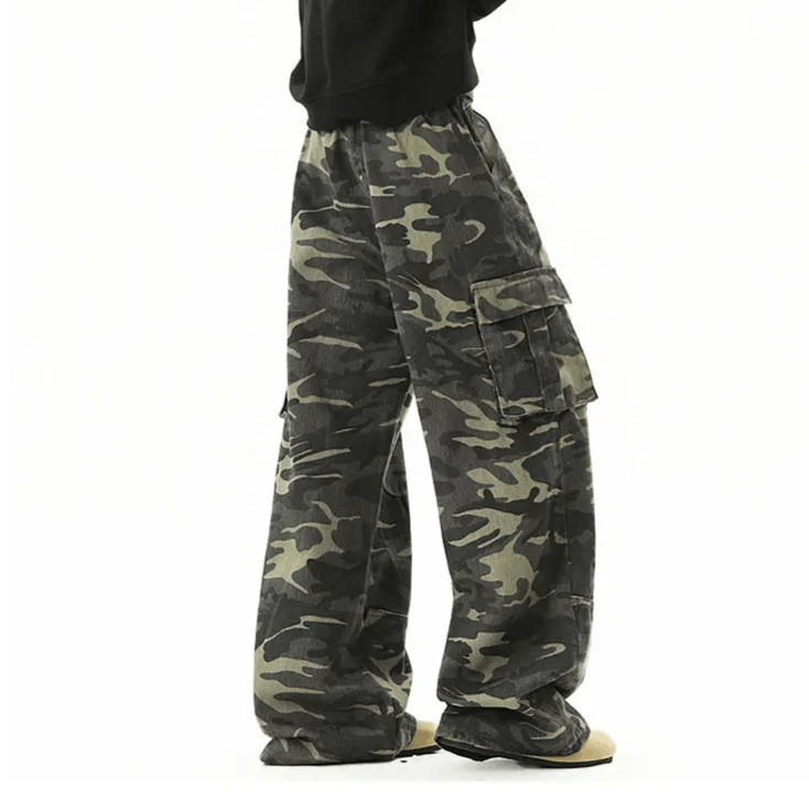 Japanese Brand Loose Straight Camouflage Cargo Pants Size US 34 / EU 50 - 3 Thumbnail
