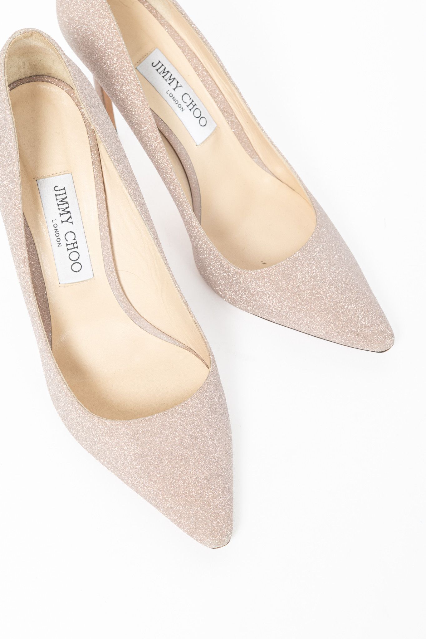 Jimmy Choo Jimmy Choo Romy Ballet Pink Glitter Pointed-Toe Pumps Size US 9 / IT 39 - 6 Thumbnail